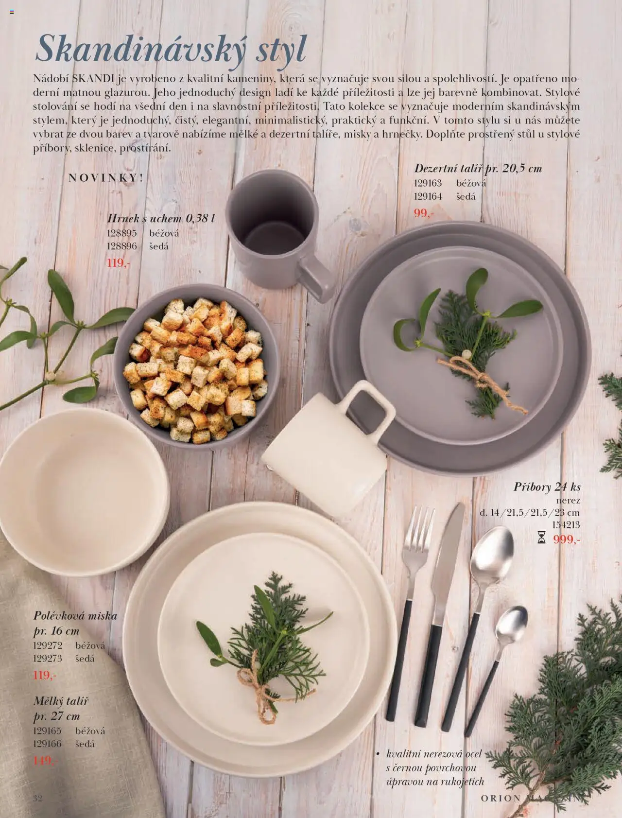 Orion katalog - Podzim/zima od 23.09.2025 | Strana: 32 | Produkty: Nádobí, Hrnek, Talíř, Stůl