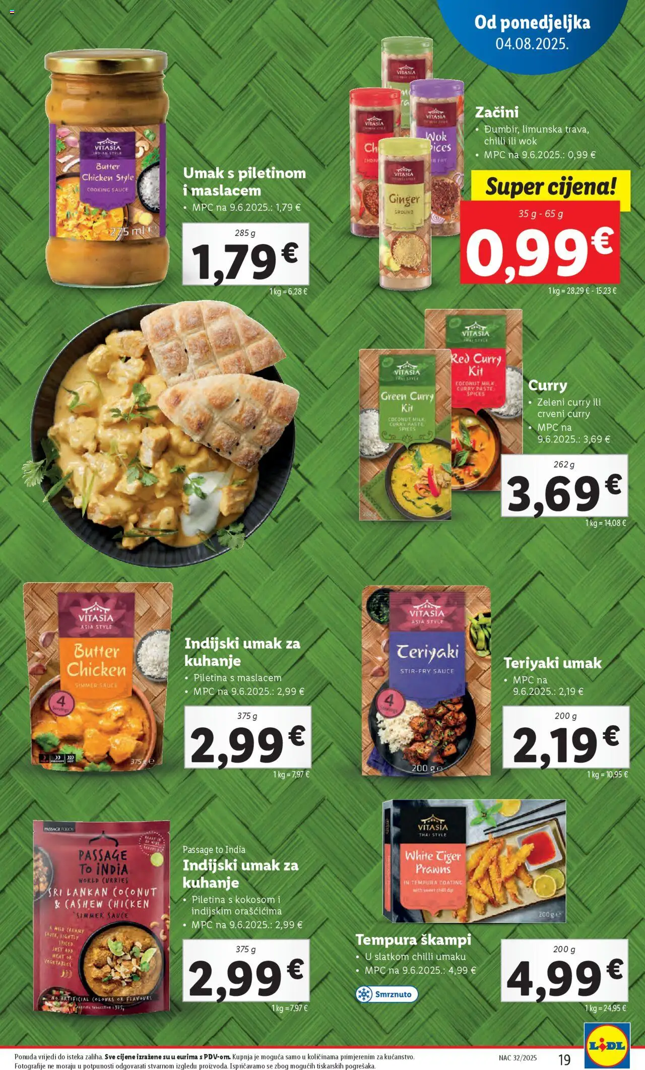 Lidl katalog | vrijedi od 04.08.2025 | Stranica: 19 | Proizvodi: Piletina, Začini, Umak, Curry