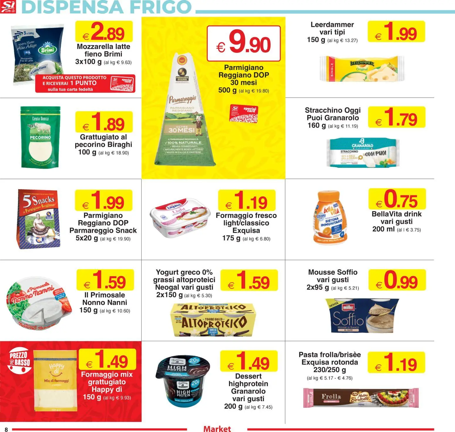 Volantino Sì con Te del 23.10.2025 | Pagina: 8 | Prodotti: Sale, Latte, Pasta, Pecorino