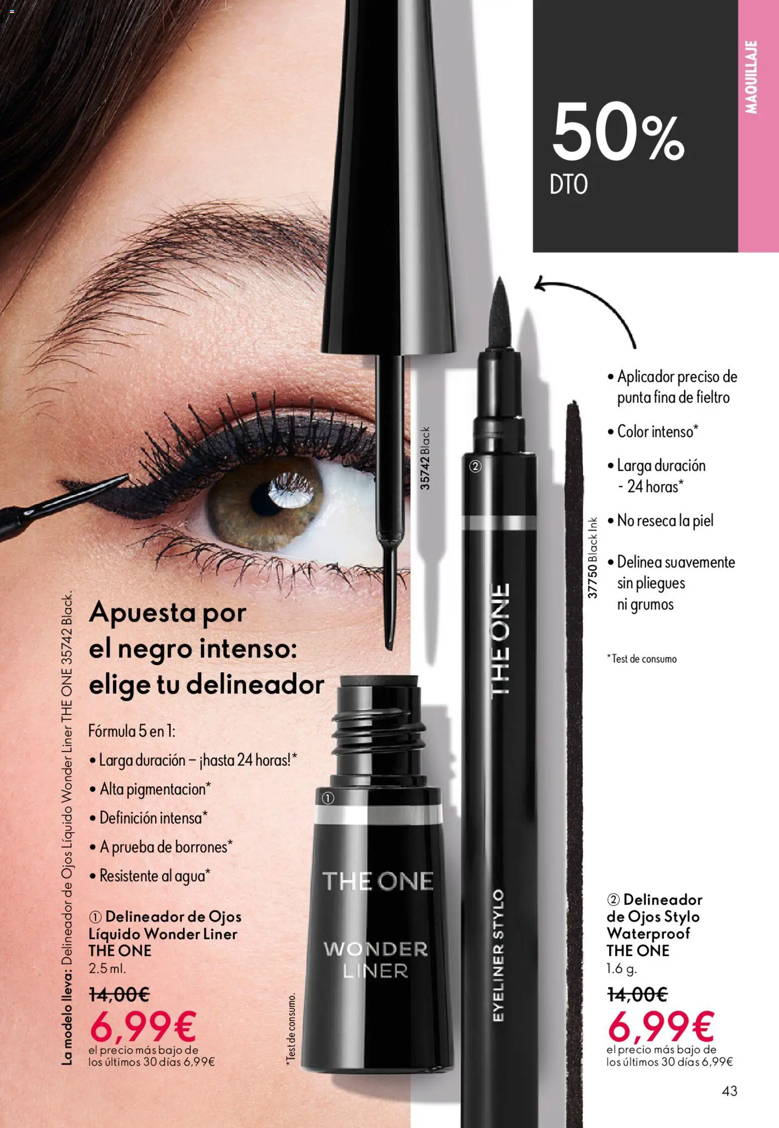 Oriflame - Catálogo Campaña 6 │ válido desde el 22.04.2026 | Página: 43 | Productos: Maquillaje, Delineador de ojos, Delineador