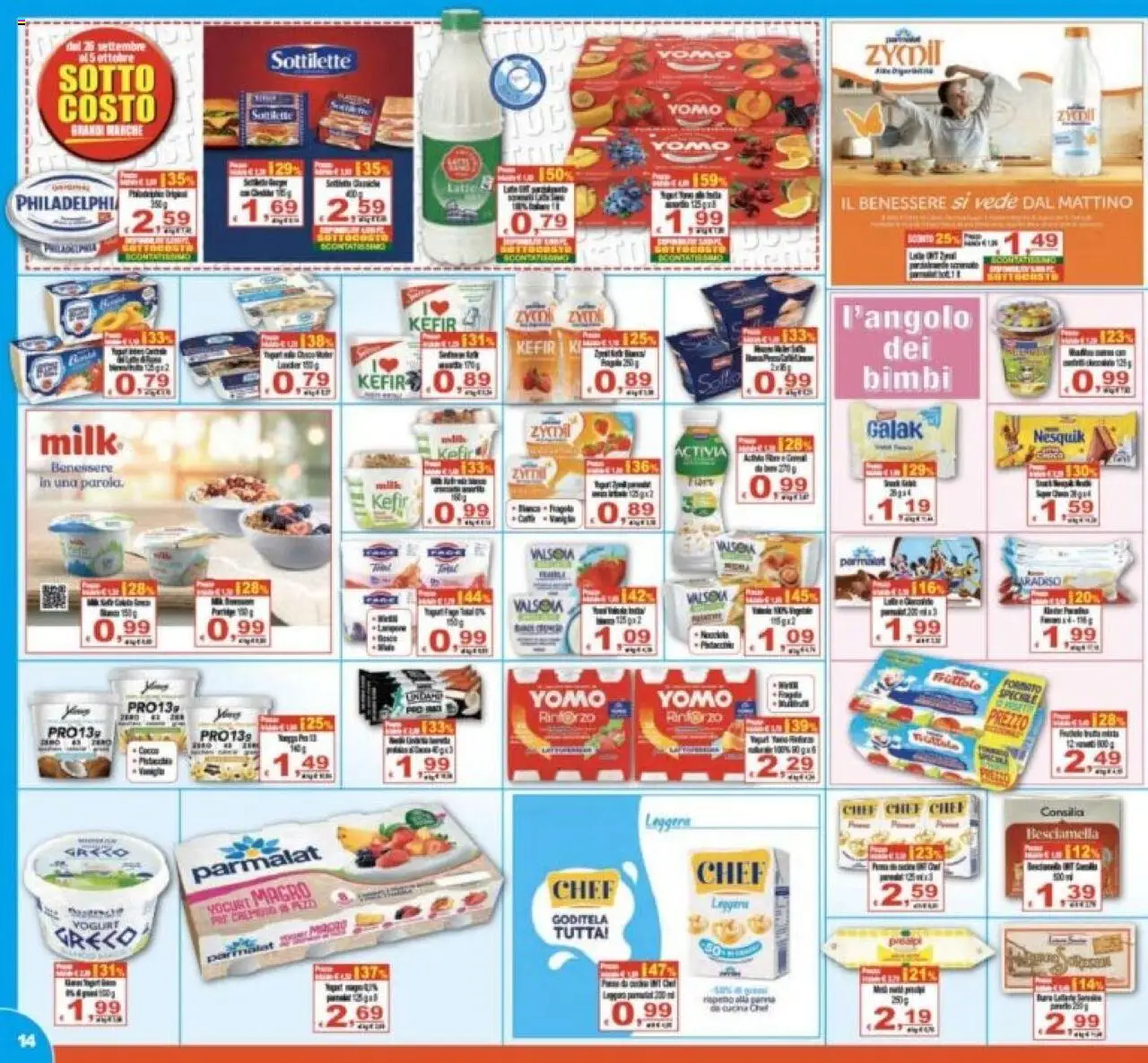 Volantino CTS del 26.10.2025 | Pagina: 14 | Prodotti: Yogurt greco, Yogurt, Latte, Besciamella