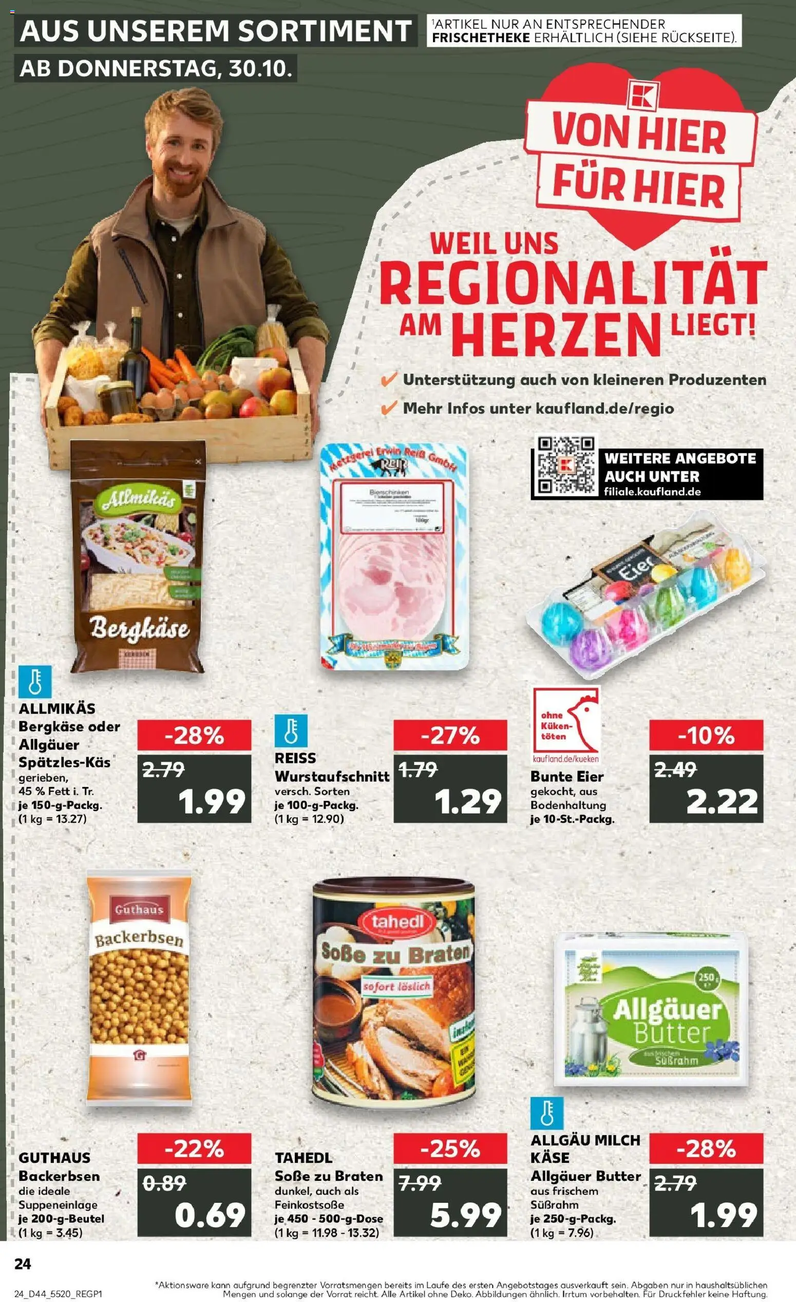 Kaufland prospekt Krumbach (Schwaben)	 – gültig ab 30.10.2025 | Seite: 24 | Produkte: Milch, Butter, Käse, Soße