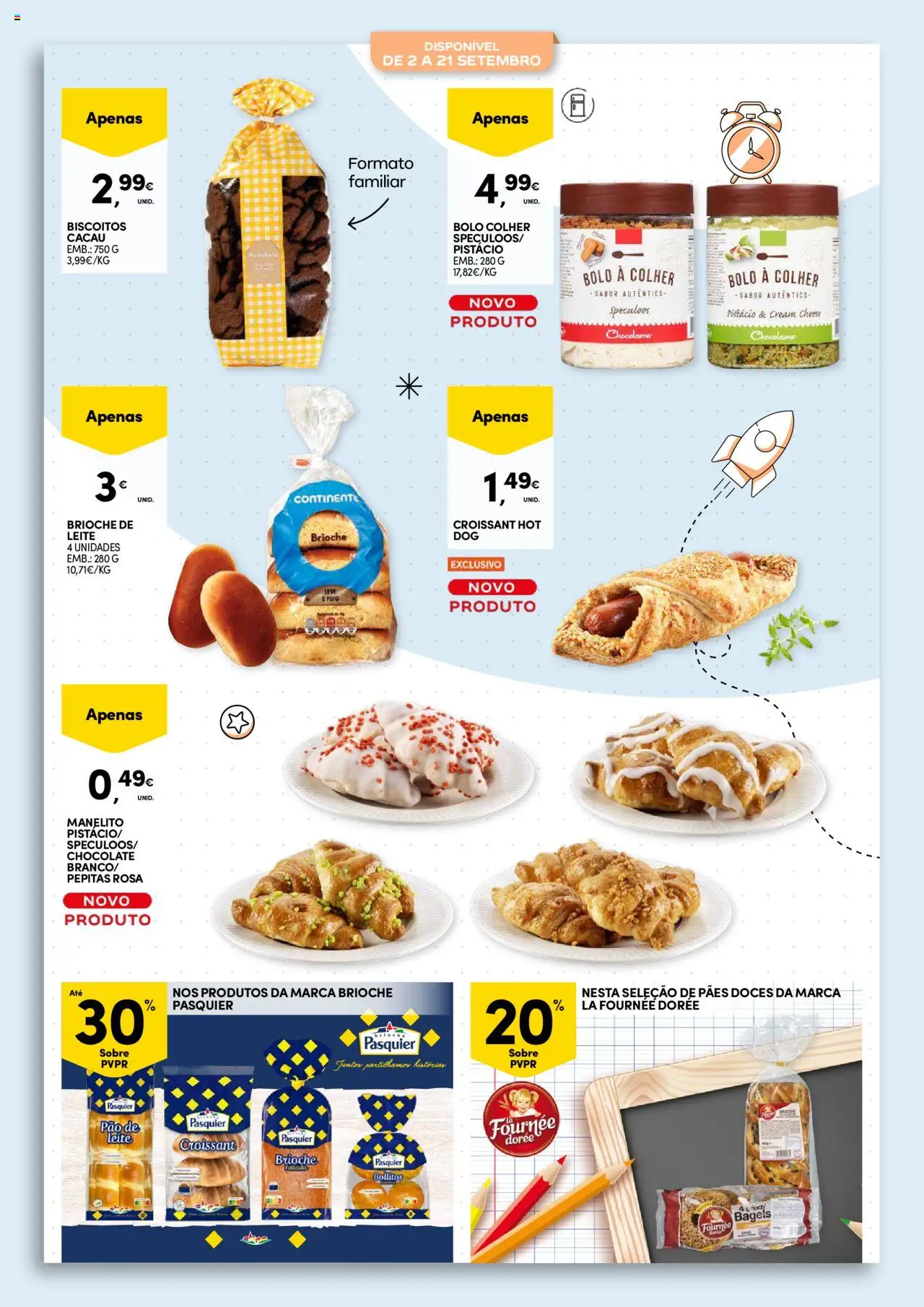 Continente - Regresso às Aulas: Regressamos com tudo │ válido de 12.08.2025 | Página: 60 | Produtos: Pão, Chocolate, Doces, Biscoitos