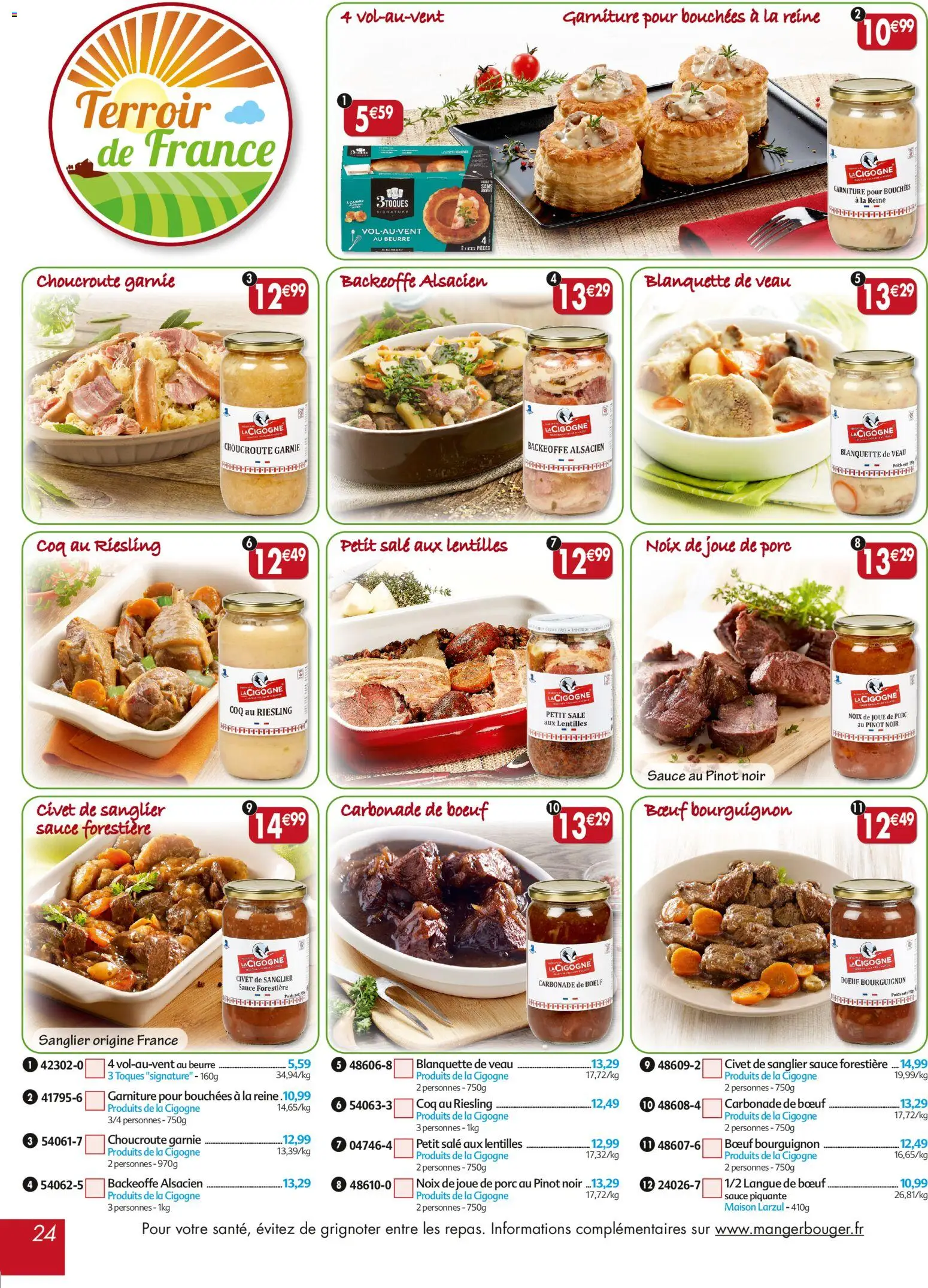 {H1} | Page: 24 | Produits: Bœuf bourguignon, Poids, Joue de porc, Porc