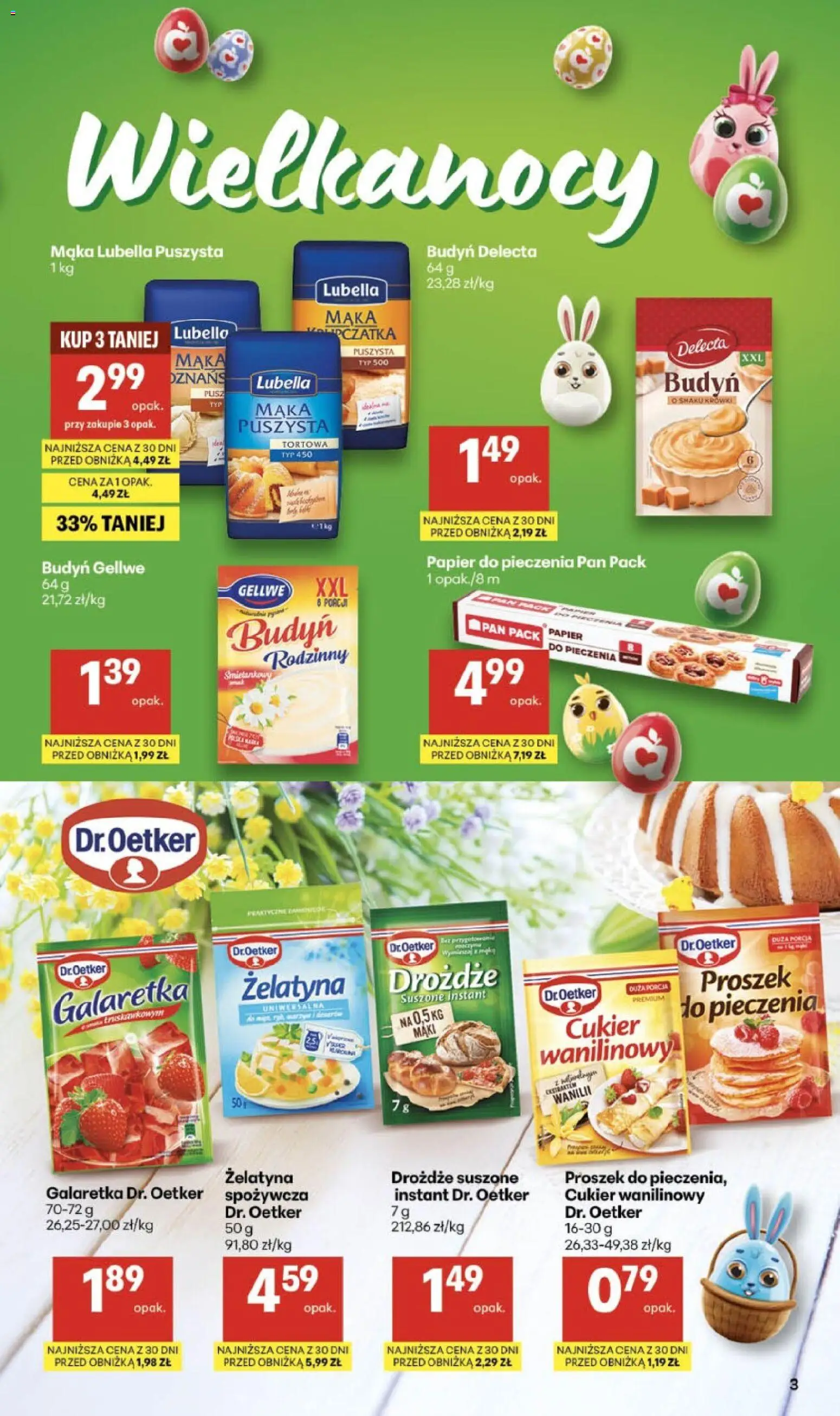 Delikatesy Centrum gazetka - Sklepy Własne od 19.03.2026 | Strona: 3 | Produkty: Galaretka, Żelatyna, Papier do pieczenia, Cukier