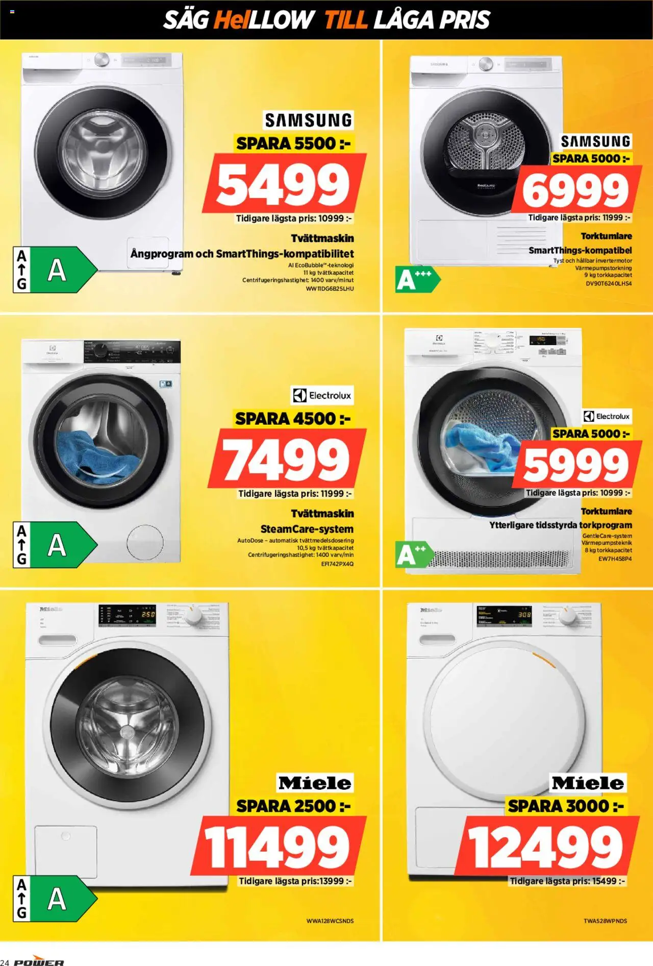 Power reklamblad aktuell från 23.06.2025 | Sida: 24 | Produkter: Såg, Tvättmaskin, Torktumlare
