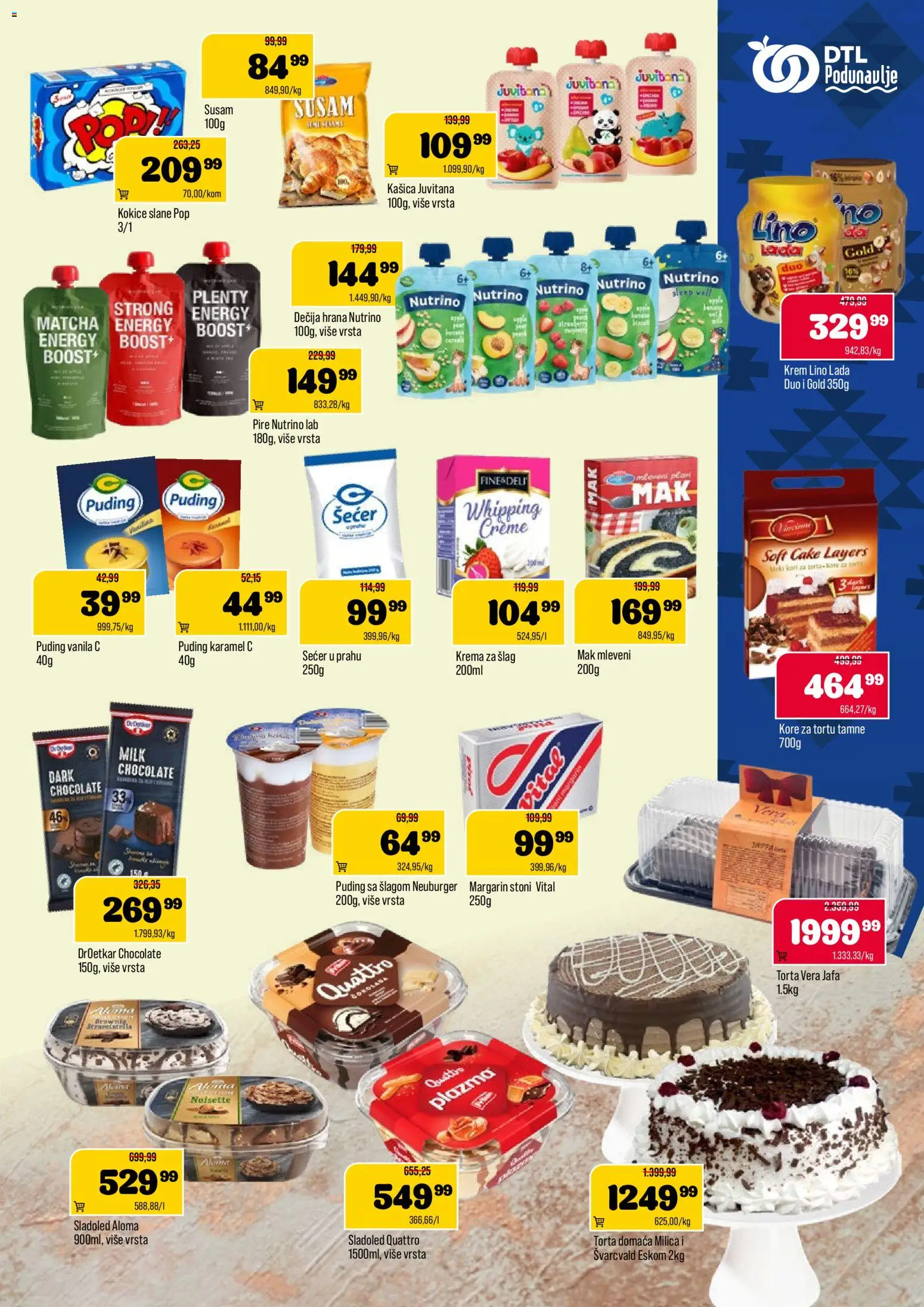 Podunavlje katalog - važi od 08.04.2026 | Strana: 7 | Proizvode: Puding, Sladoled, Plazma, Lino lada