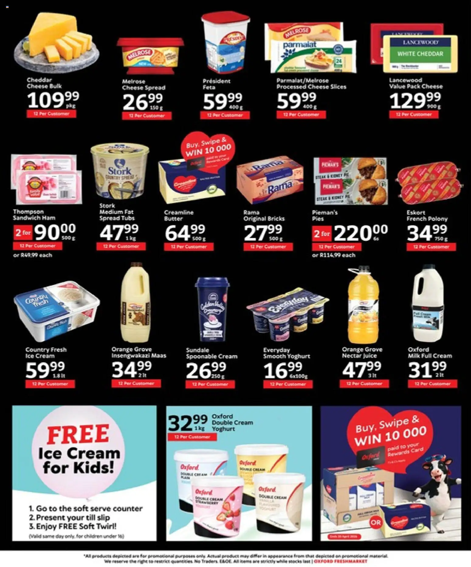 New Oxford Freshmarket catalogue – valid from 29.04.2026 | Page: 12 | Products: Ham, Juice, Cream, Ice cream
