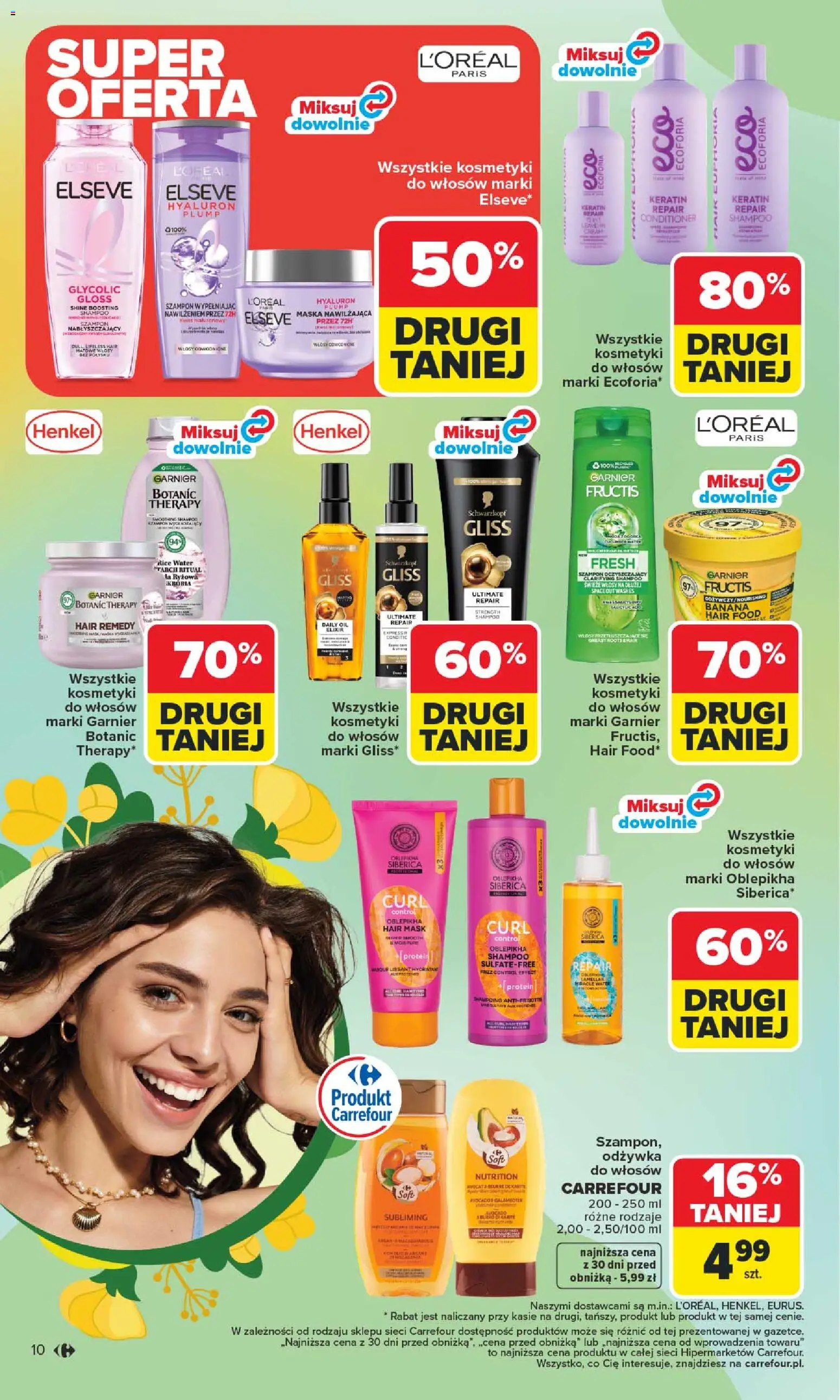 Carrefour gazetka - Wiosna Inspiruje od 02.03.2026 | Strona: 10 | Produkty: Kosmetyki, Szampon, Odżywka, Maska