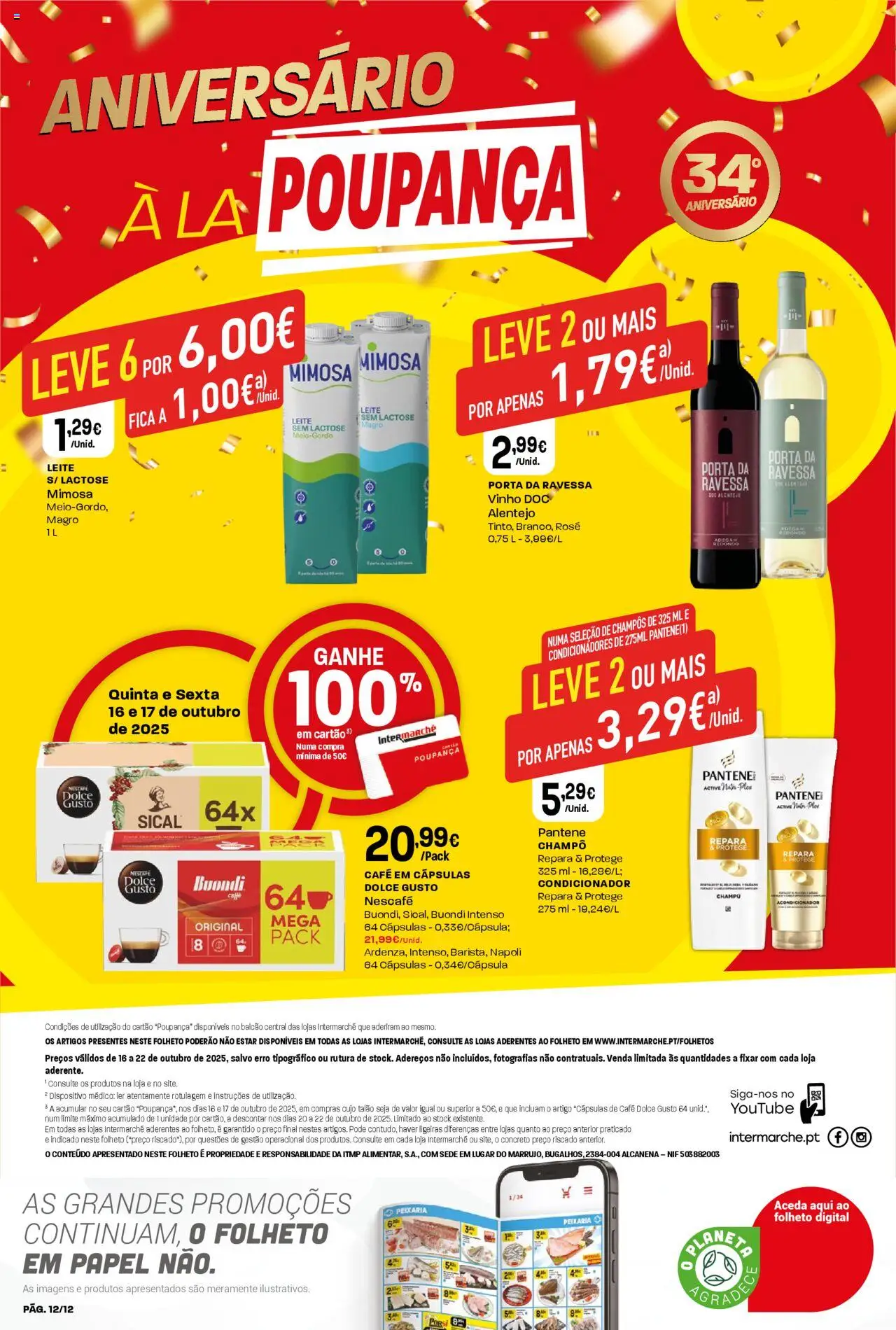 Intermarché Folheto Mini │ válido de 16.10.2025 | Página: 12 | Produtos: Porta, Leite, Café, Dolce gusto