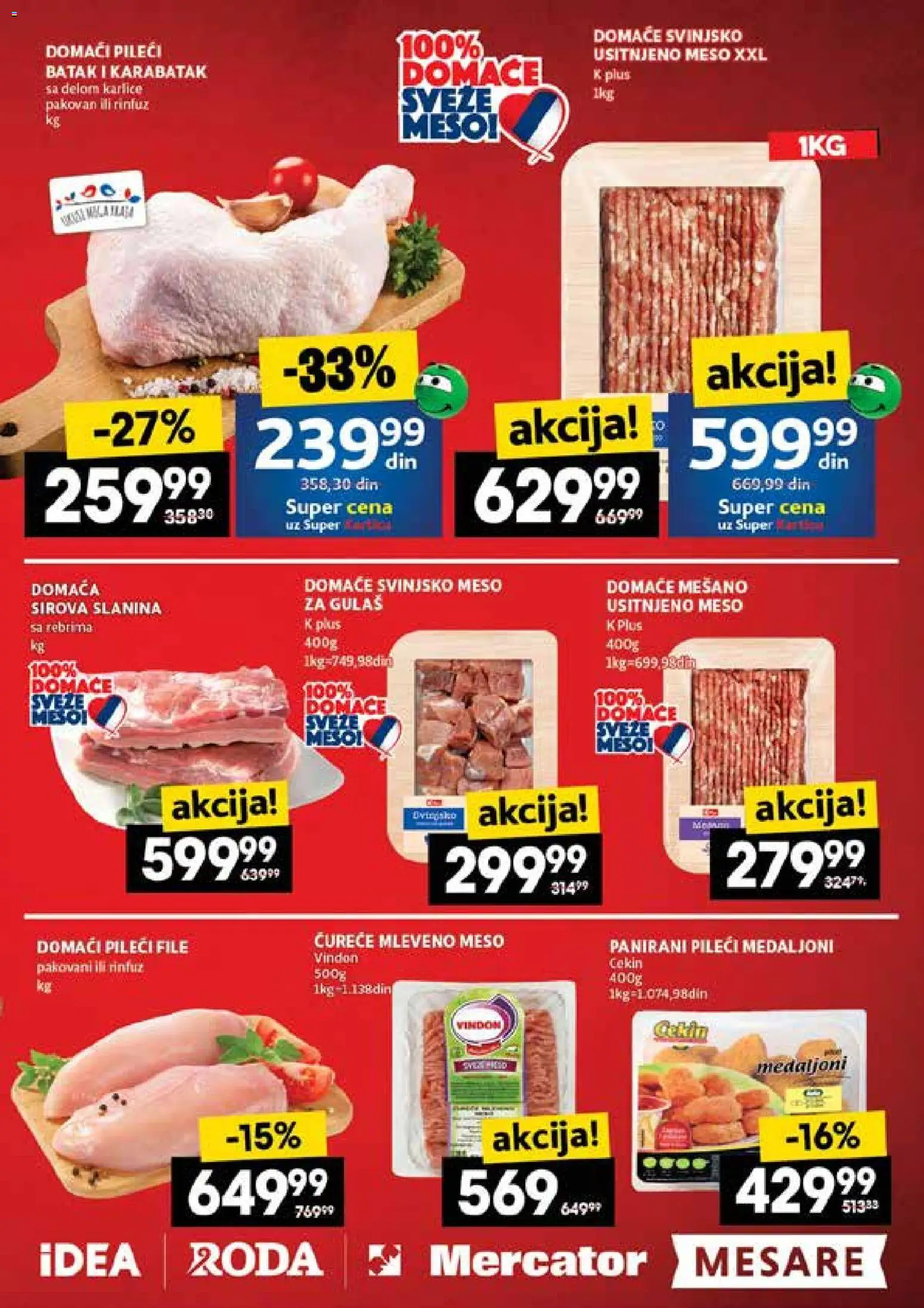 Idea katalog - važi od 15.01.2026 | Strana: 5 | Proizvode: Mleveno meso, Svinjsko meso, Sirova slanina, Slanina