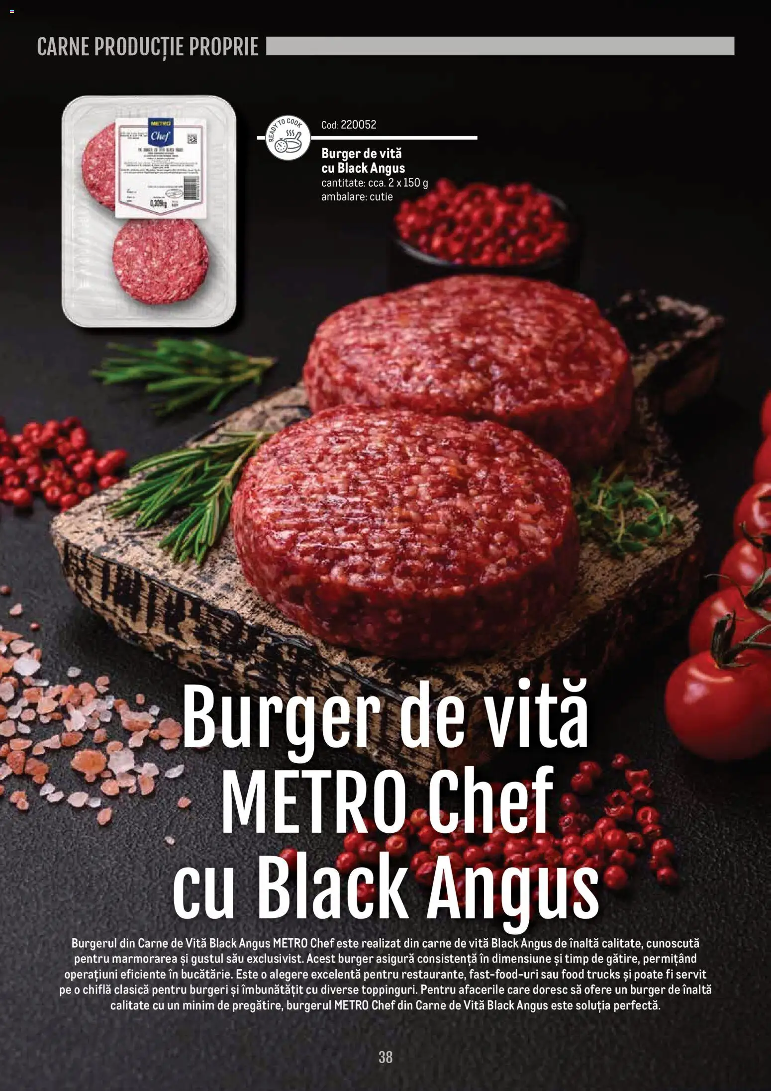 Noul catalog Metro – valabil de la 14.11.2024 | Pagină: 38 | Produse: Cutie, Chiflă, Carne De Vită, Burger