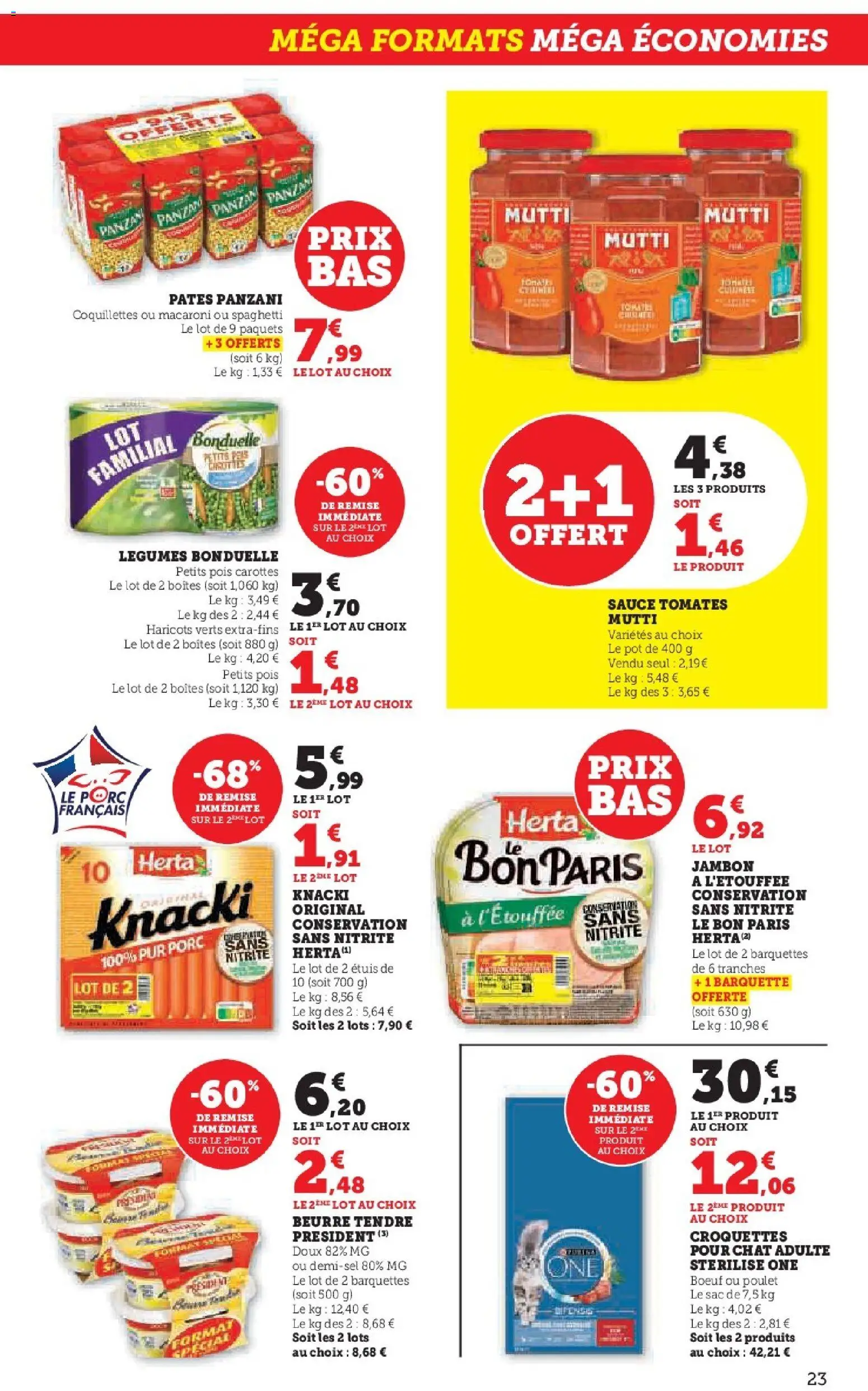 {H1} | Page: 23 | Produits: Carottes, Sac, Beurre, Porc