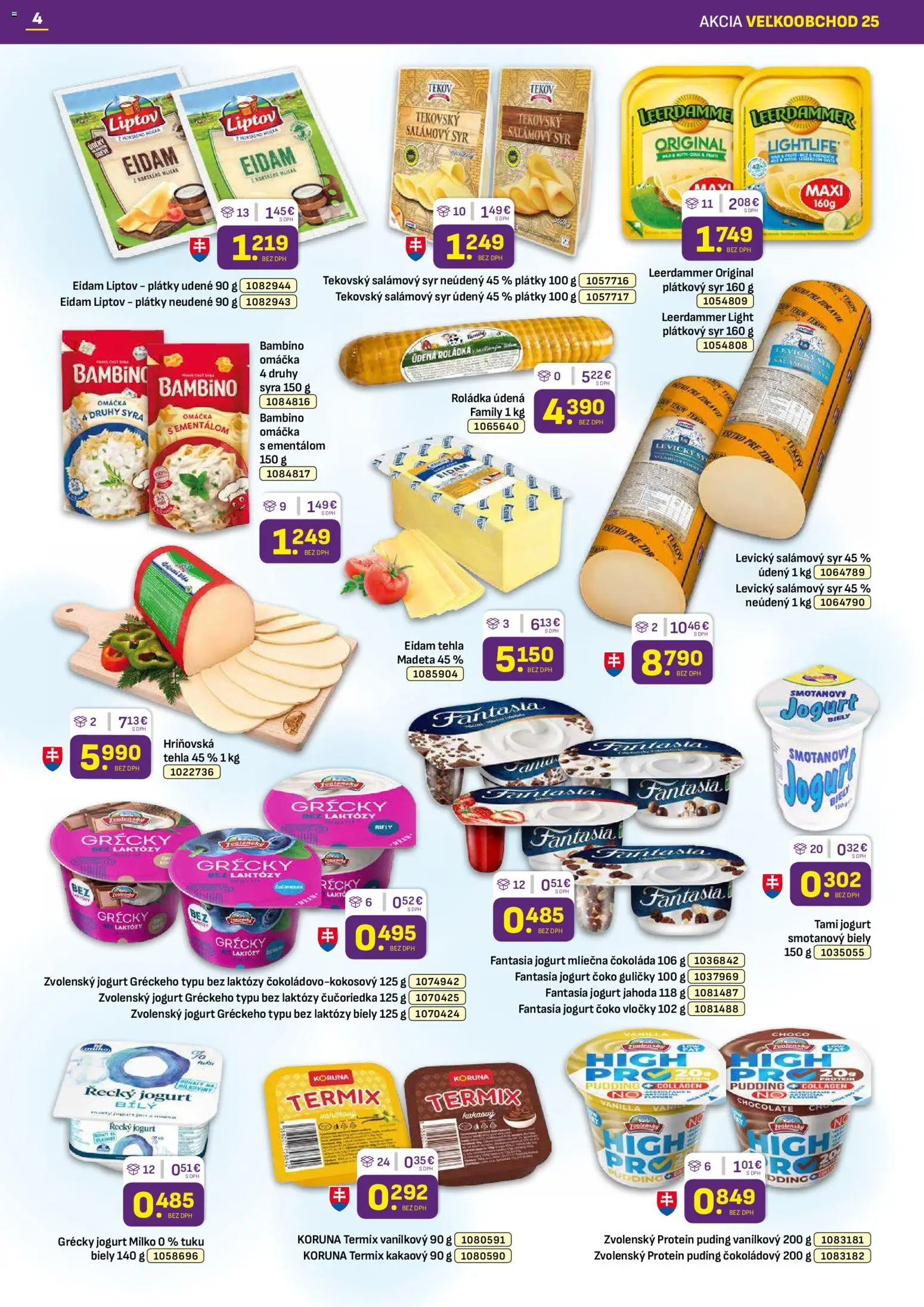Nové Libex akcie – leták je platný od 15.12.2025 | Strana: 4 | Produkty: Eidam, Protein, Čokoláda, Vločky