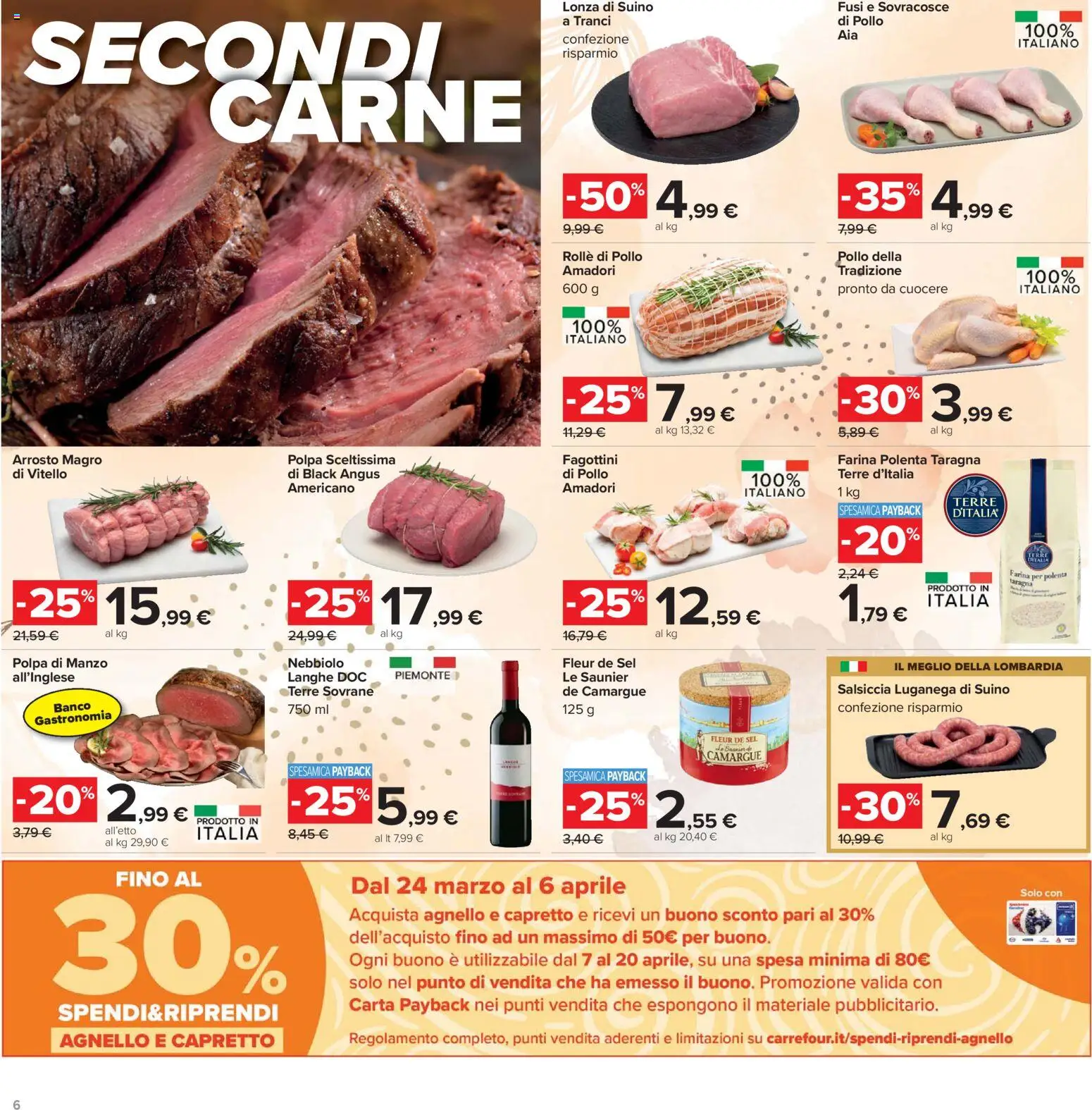 Volantino Carrefour del 24.03.2026 | Pagina: 6 | Prodotti: Arrosto, Pollo, Suino, Vitello