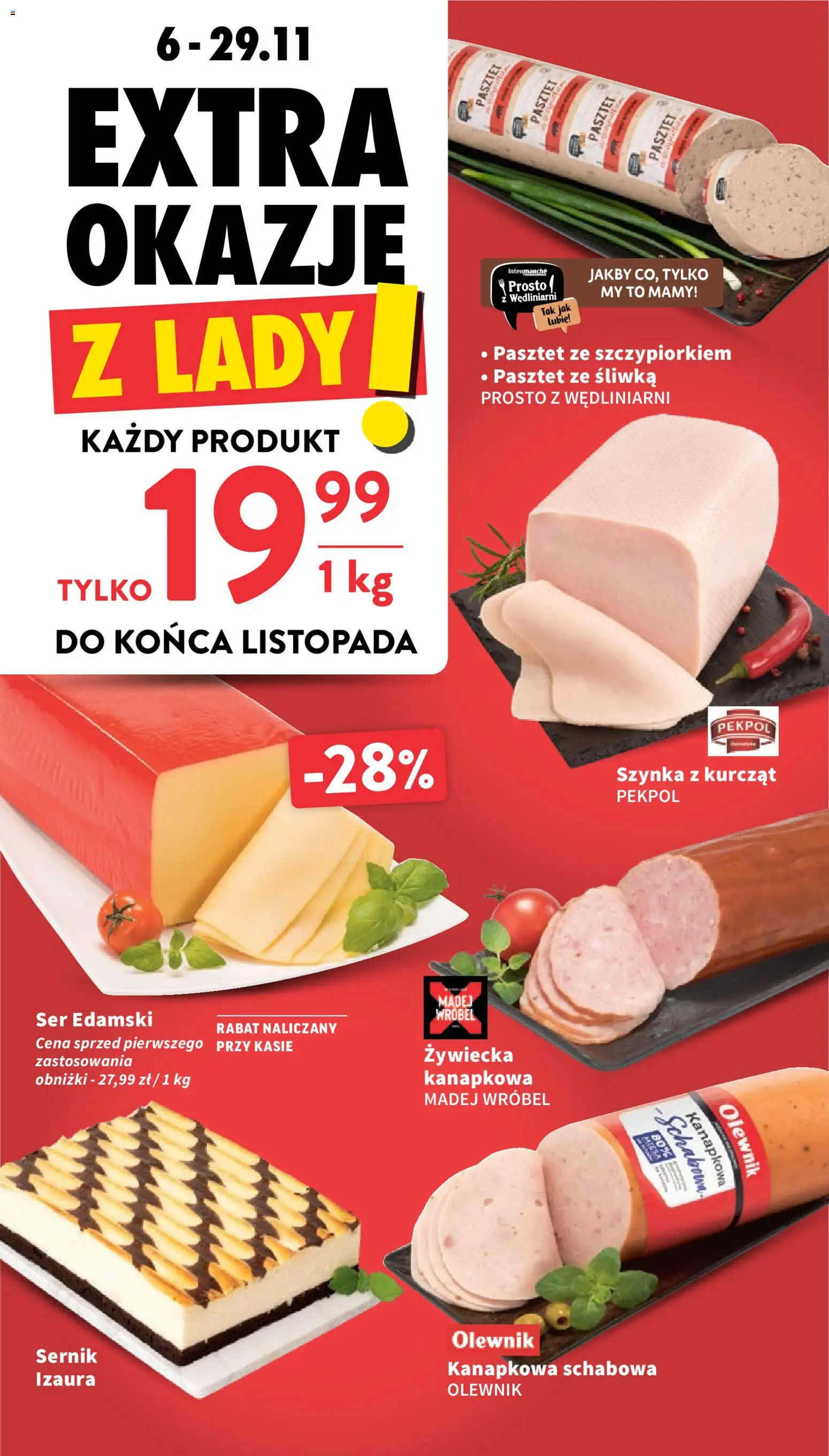 Intermarche Gazetka od 20.11.2025 | Strona: 22 | Produkty: Szynka, Ser, Ser edamski