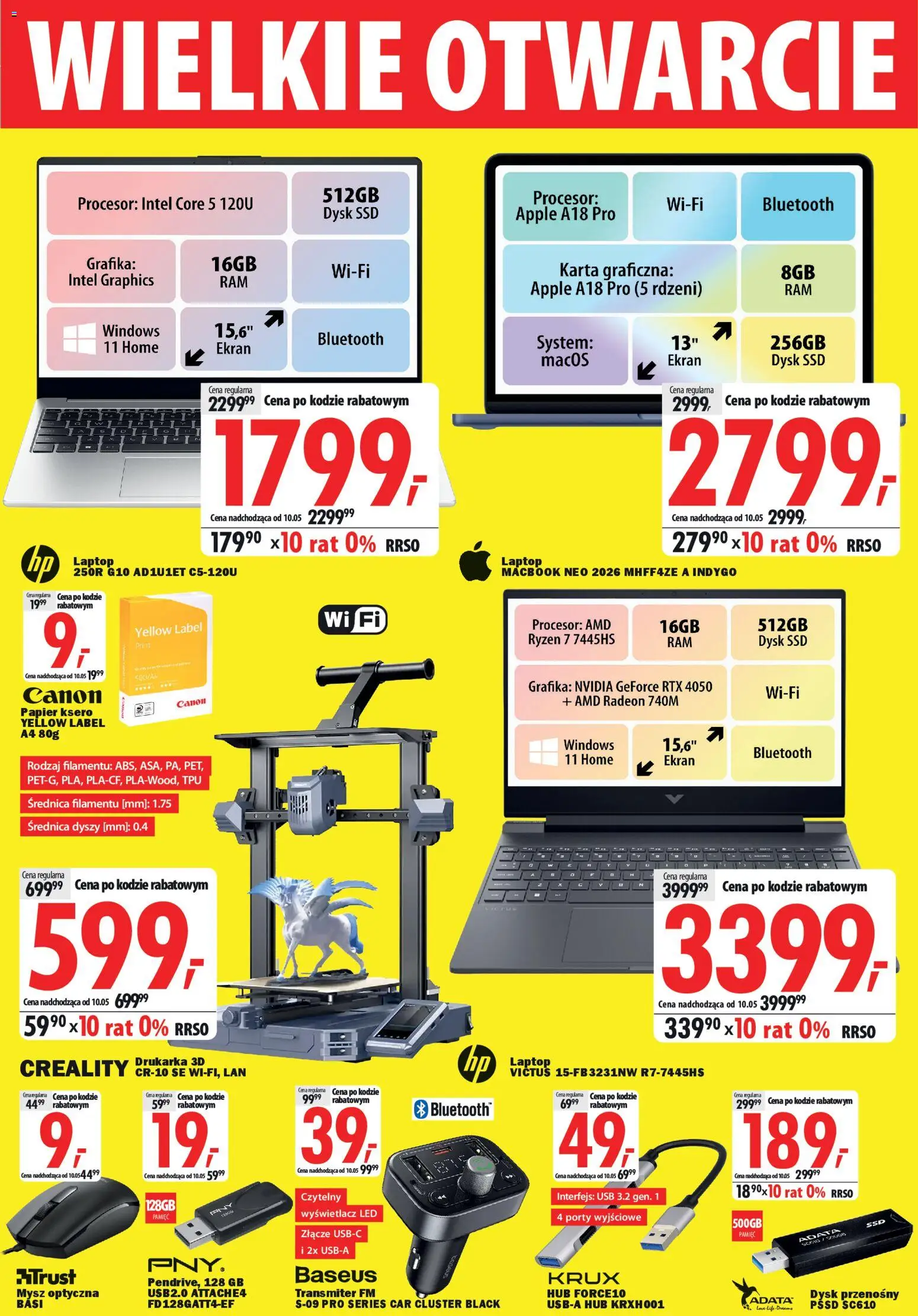 Mediaexpert promocje - Wielkie otwarcie Gdynia od 30.04.2026 | Strona: 5 | Produkty: Karta, Laptop, Mysz, Złącze