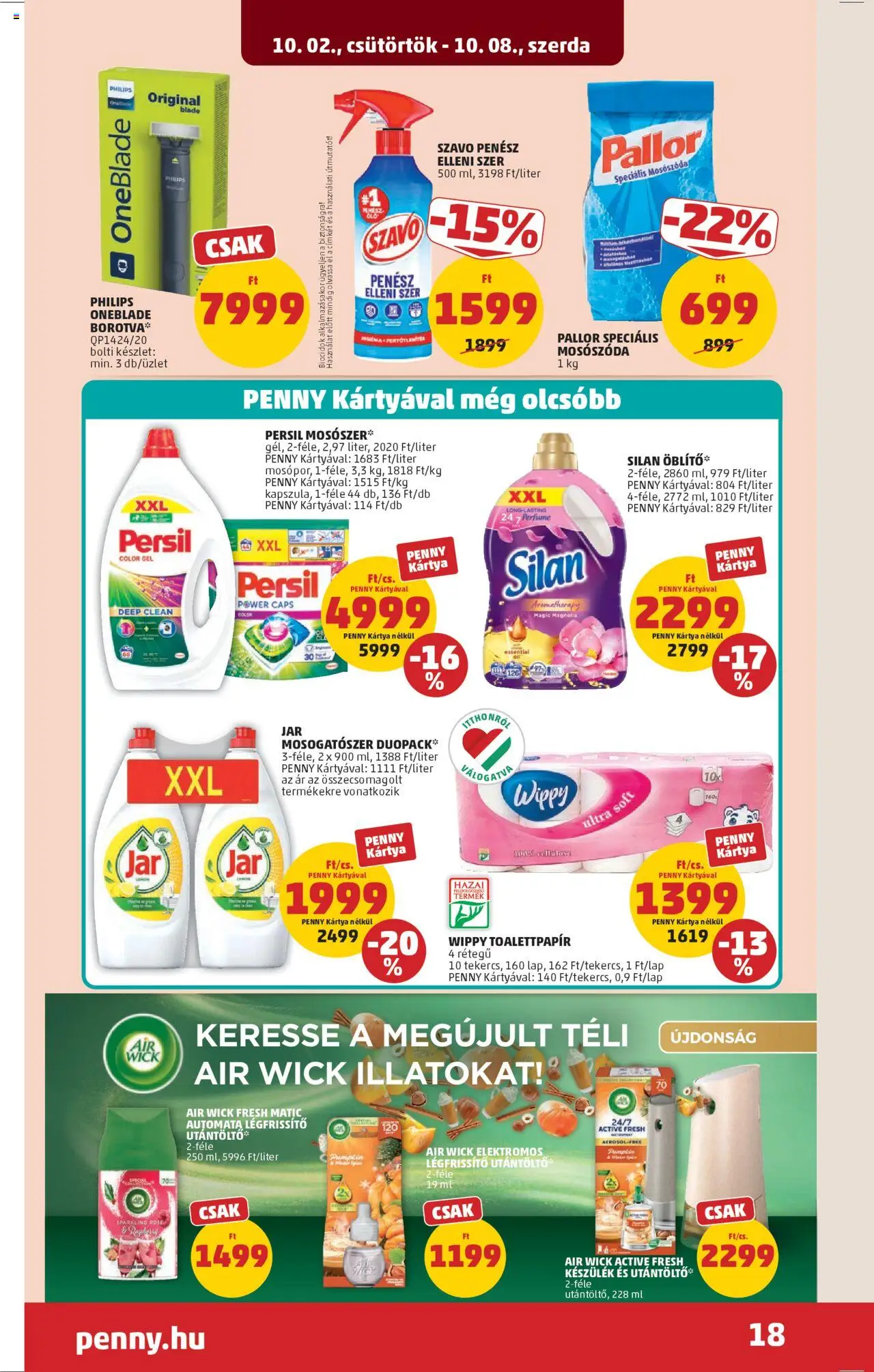 PENNY akciós ujság - amely érvényes a következő dátumtól: 02.10.2025 | Oldal: 23 | Termékek: Jar mosogatószer, Szavó, Légfrissítő, Mosogatószer