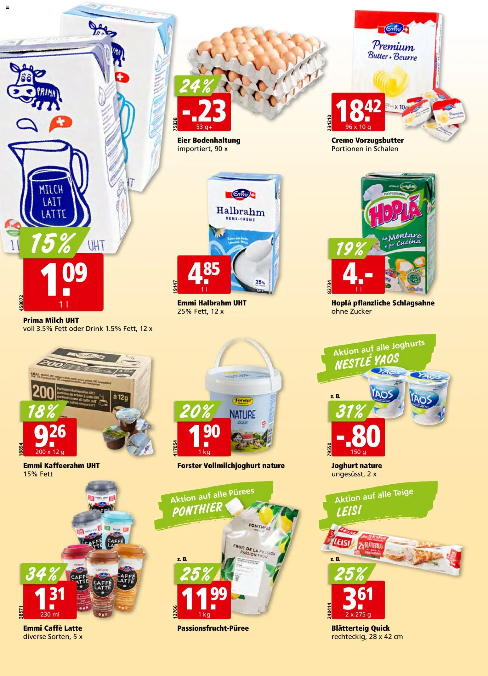 Aligro Aktionen Schlieren, Gossau SG, Frauenfeld, Rapperswil-Jona, Sargans, Bern, Brüttisellen, Pratteln, Emmen, Spreitenbach – gültig ab 02.02.2026 | Seite: 14 | Produkte: Milch, Butter, Zucker, Creme