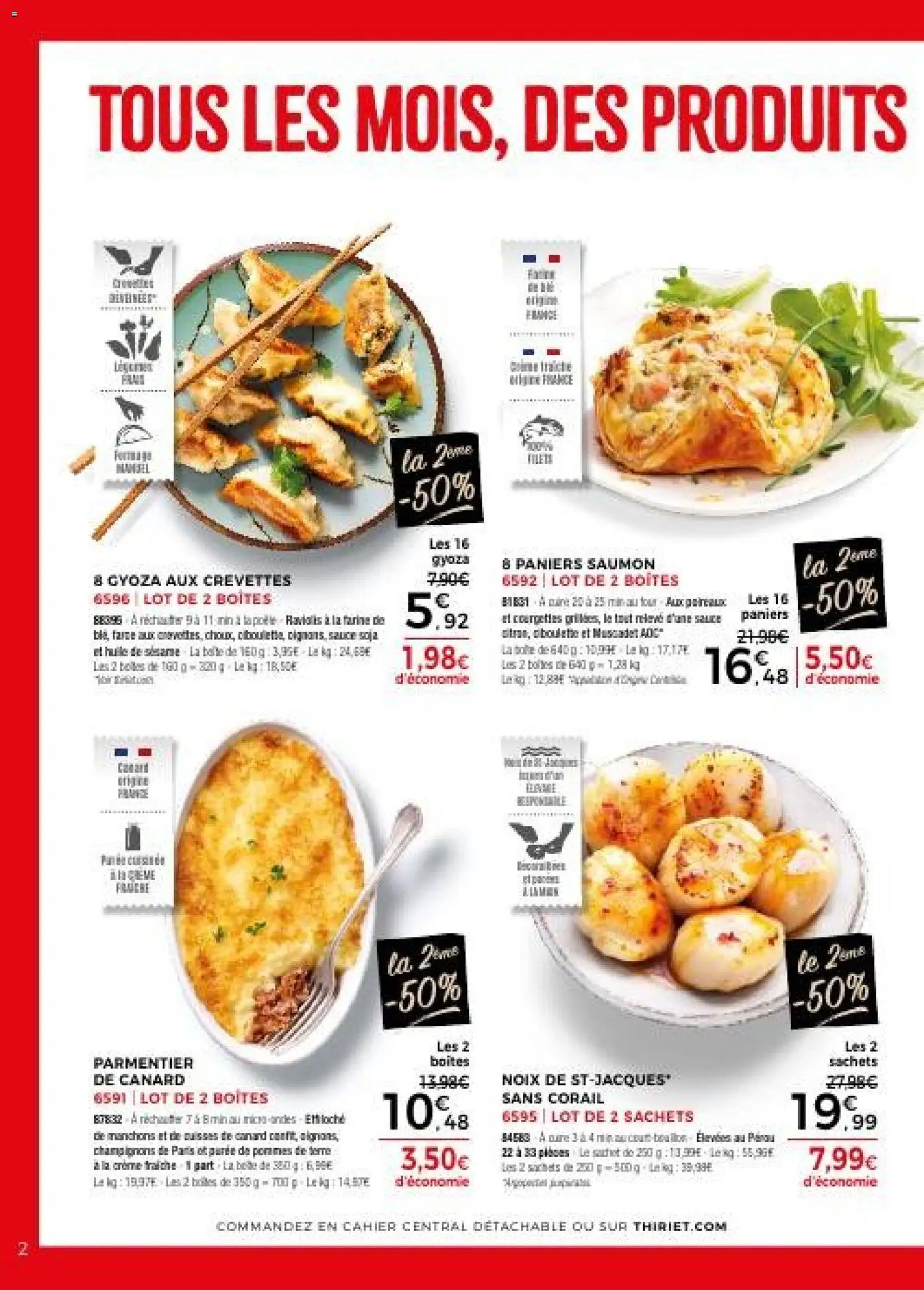 {H1} | Page: 2 | Produits: Crevettes, Raviolis, Saumon, Noix