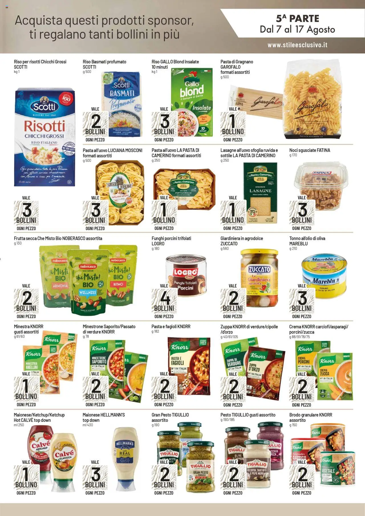 Volantino Famila del 07.08.2025 | Pagina: 5 | Prodotti: Minestrone, Crema, Riso Basmati, Pasta