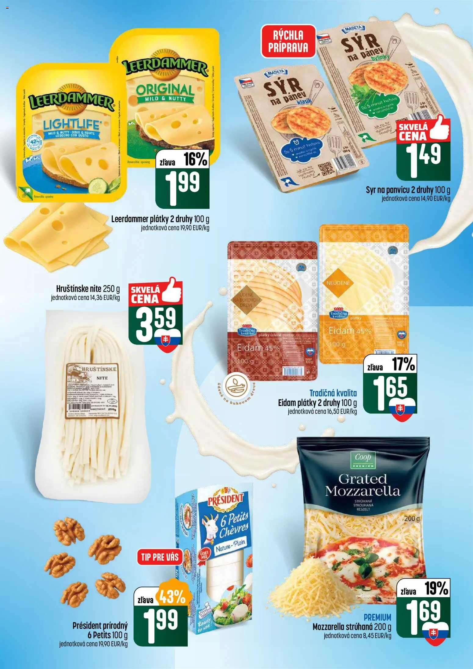 Nové COOP Jednota akcie – leták je platný od 22.01.2026 | Strana: 21 | Produkty: Syr, Eidam, Mozzarella