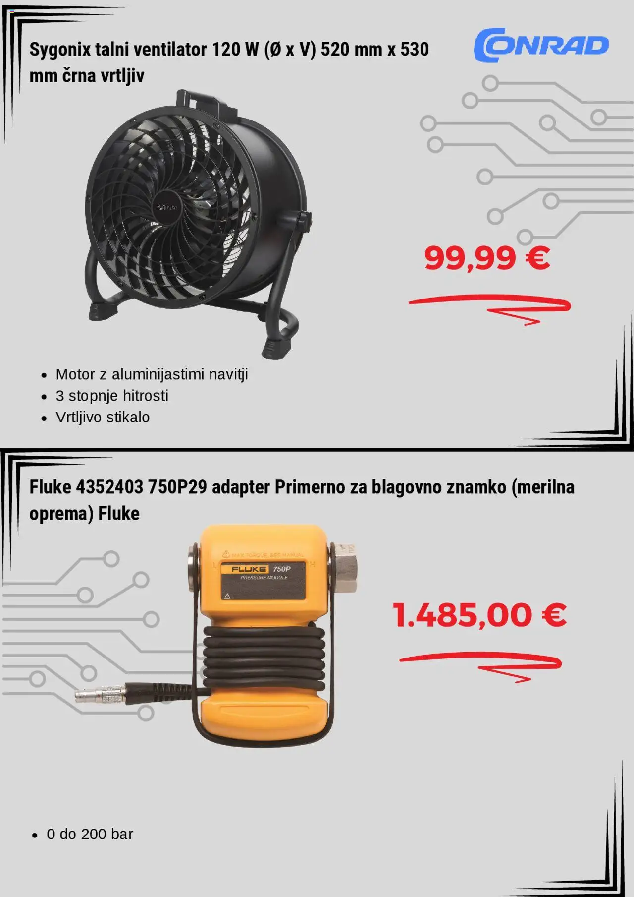 Conrad katalog │ velja od 14.08.2025 | Stran: 5 | Izdelki: Adapter, Ventilator, Talni ventilator