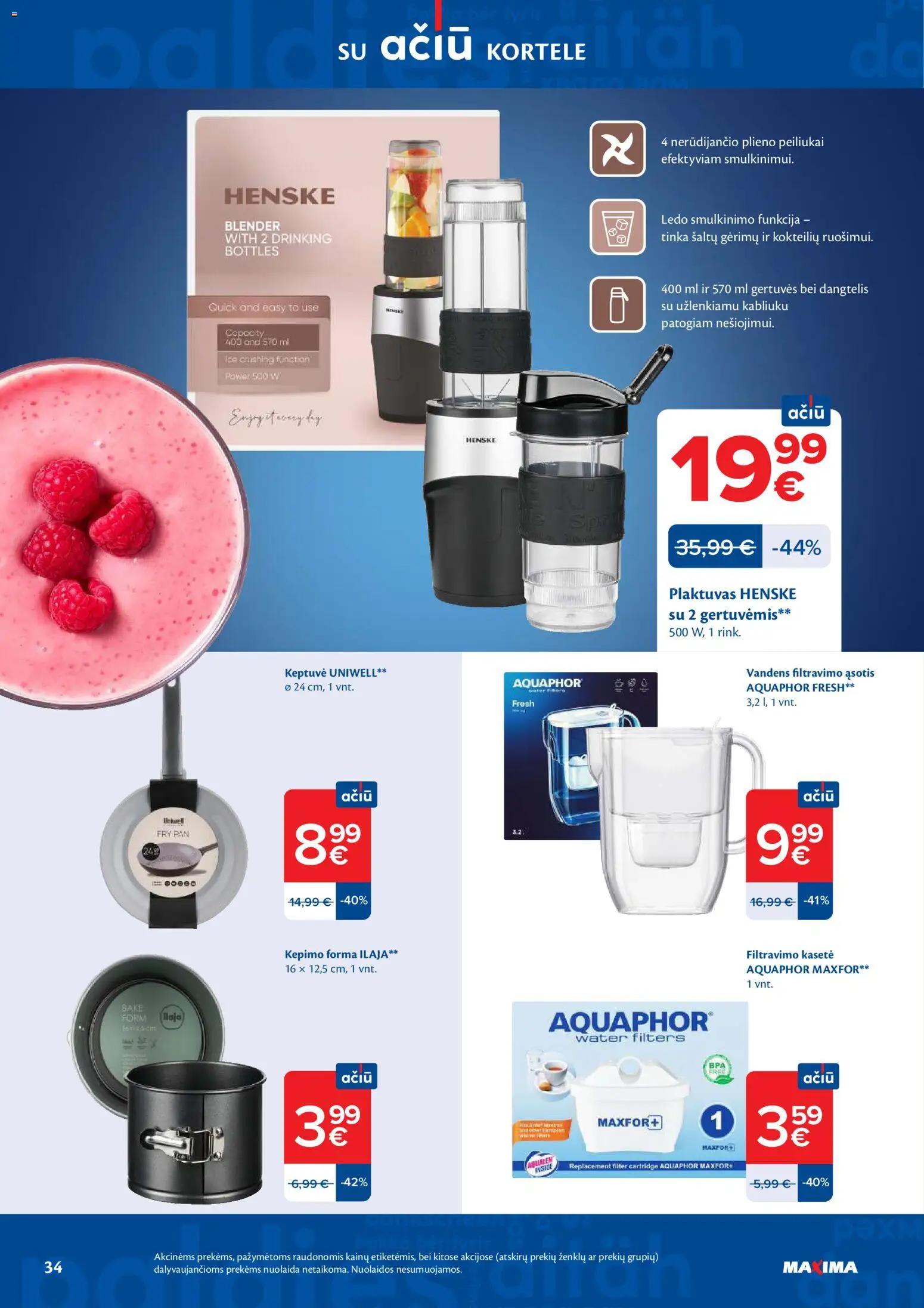 MAXIMA akcijos nuo 24.03.2026 | Puslapis: 34 | Prekių: Plaktuvas, Keptuvė