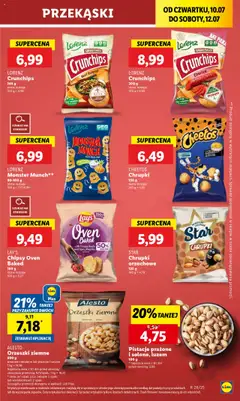Lidl Gazetka od 10.07.2025 | Strona: 49 | Produkty: Chipsy, Chrupki, Chrupki orzechowe, Orzeszki ziemne