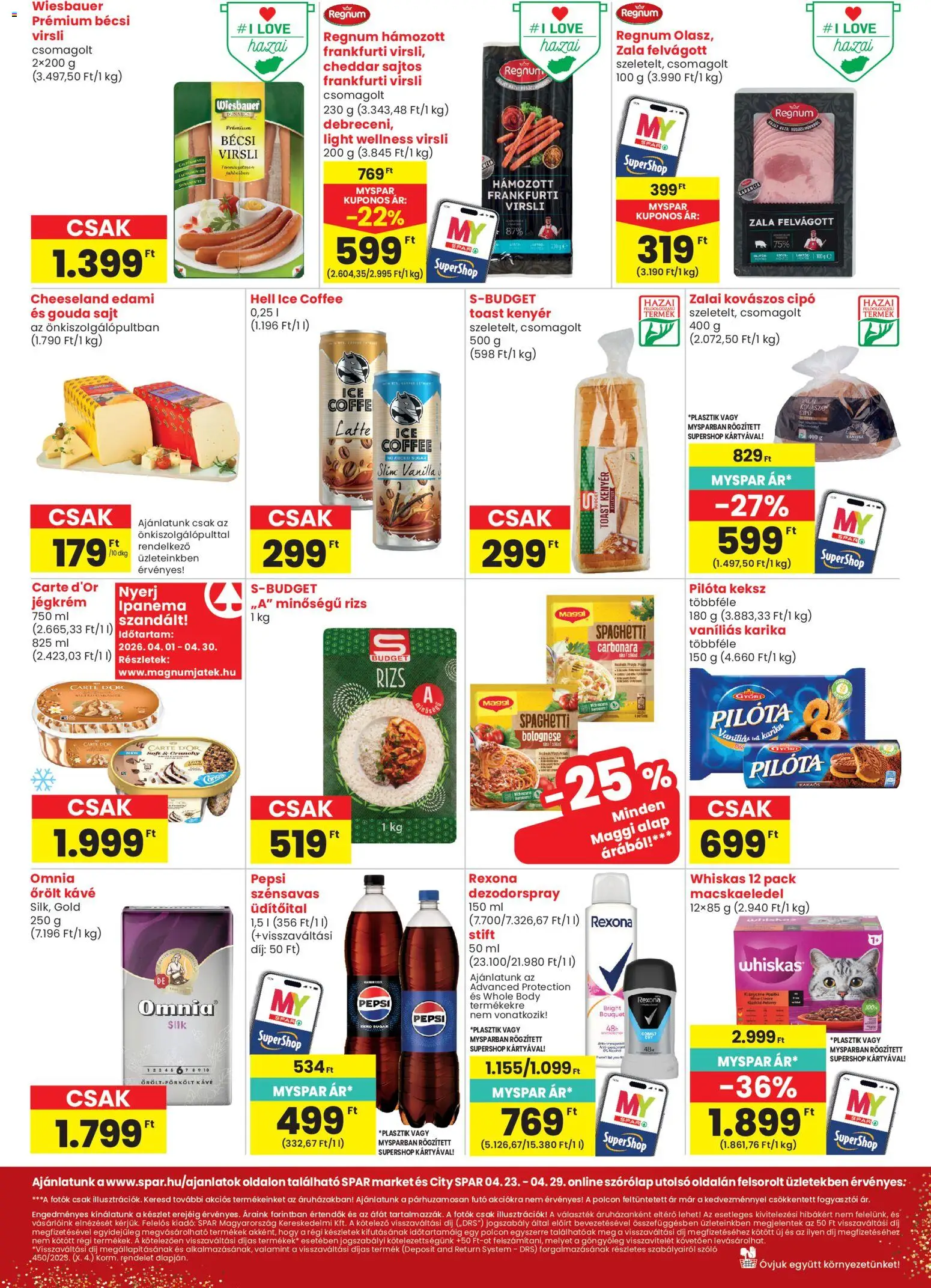 Spar Market akciós ujság - amely érvényes a következő dátumtól: 23.04.2026 | Oldal: 2 | Termékek: Ipanema, Rizs, Felvágott, Keksz