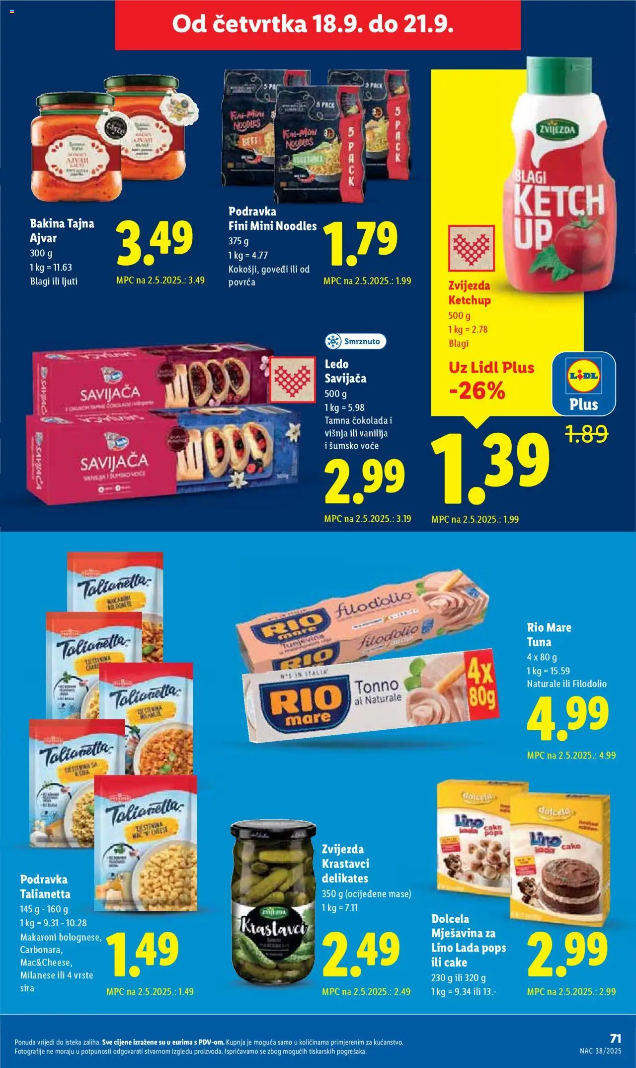 Lidl katalog | vrijedi od 15.09.2025 | Stranica: 71 | Proizvodi: Šumsko voće, Lino Lada, Podravka, Tuna