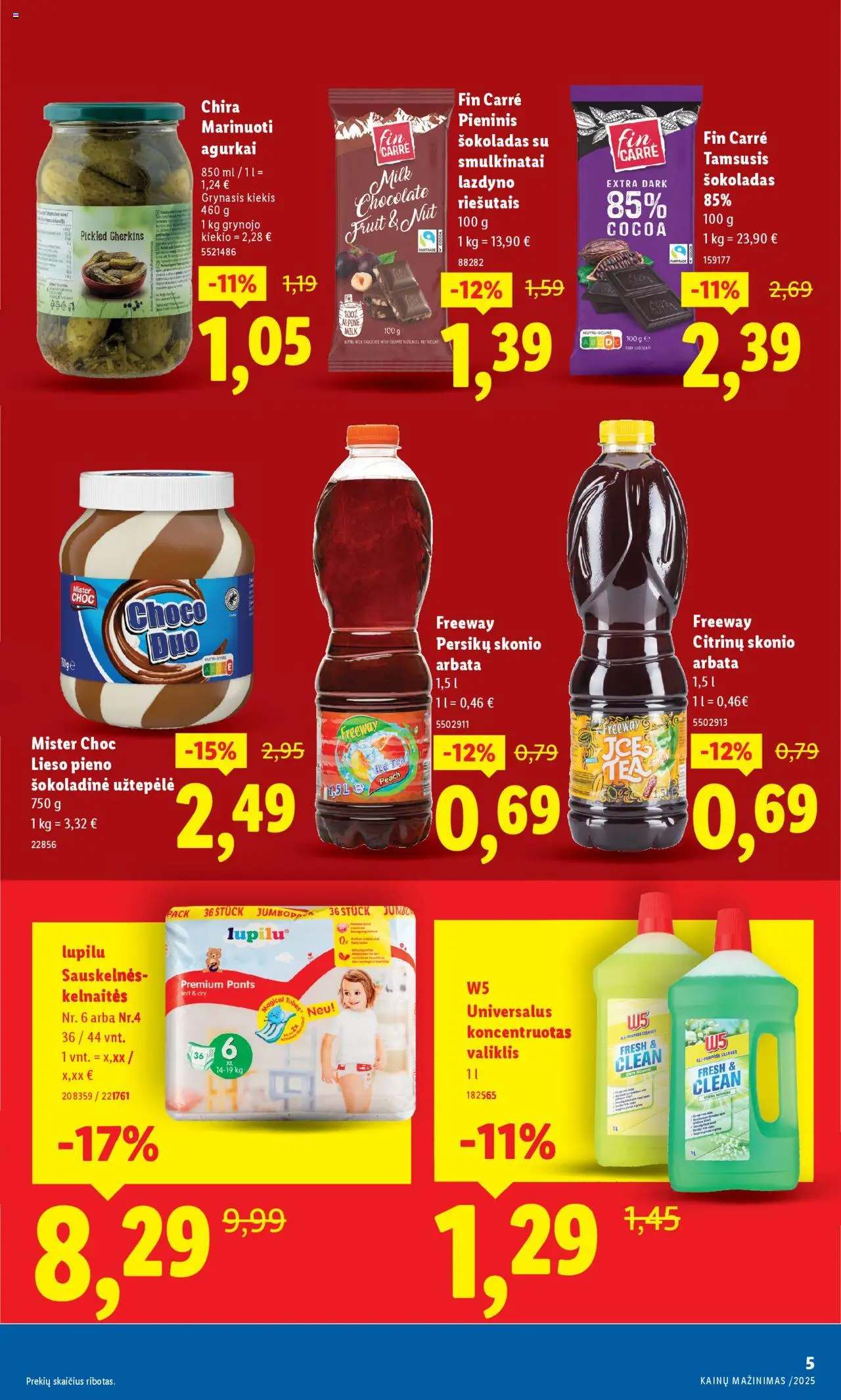 LIDL akcijos nuo 29.09.2025 | Puslapis: 5 | Prekių: Agurkai, Užtepėlė, Šokoladas, Arbata