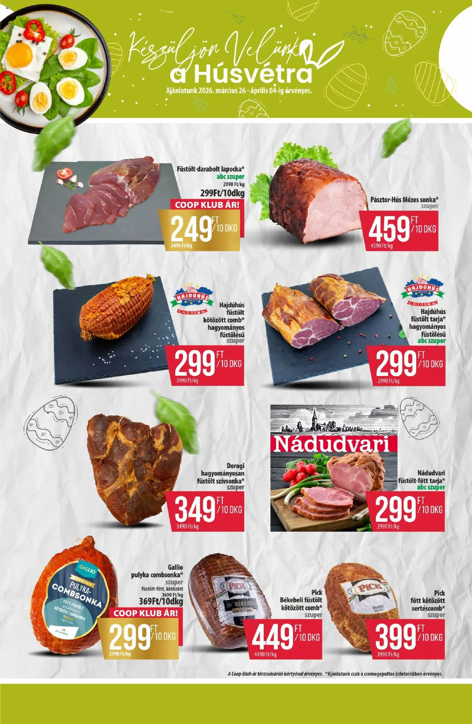 COOP akciós ujság - amely érvényes a következő dátumtól: 26.03.2026 | Oldal: 4 | Termékek: Pick, Combsonka