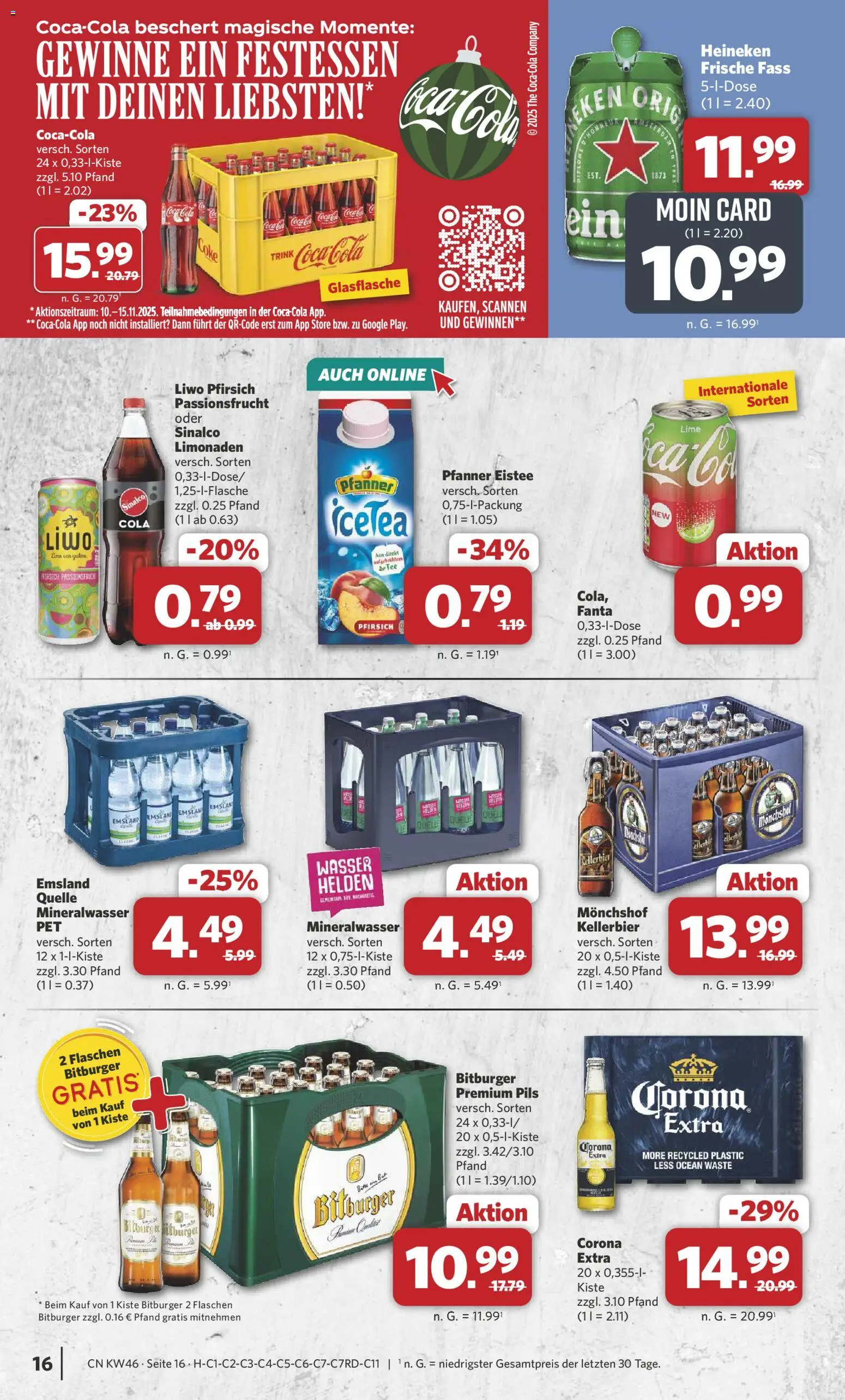 Combi Prospekt 	 – gültig ab 10.11.2025 | Seite: 17 | Produkte: Fanta, Cola, Pfanner eistee, Mineralwasser