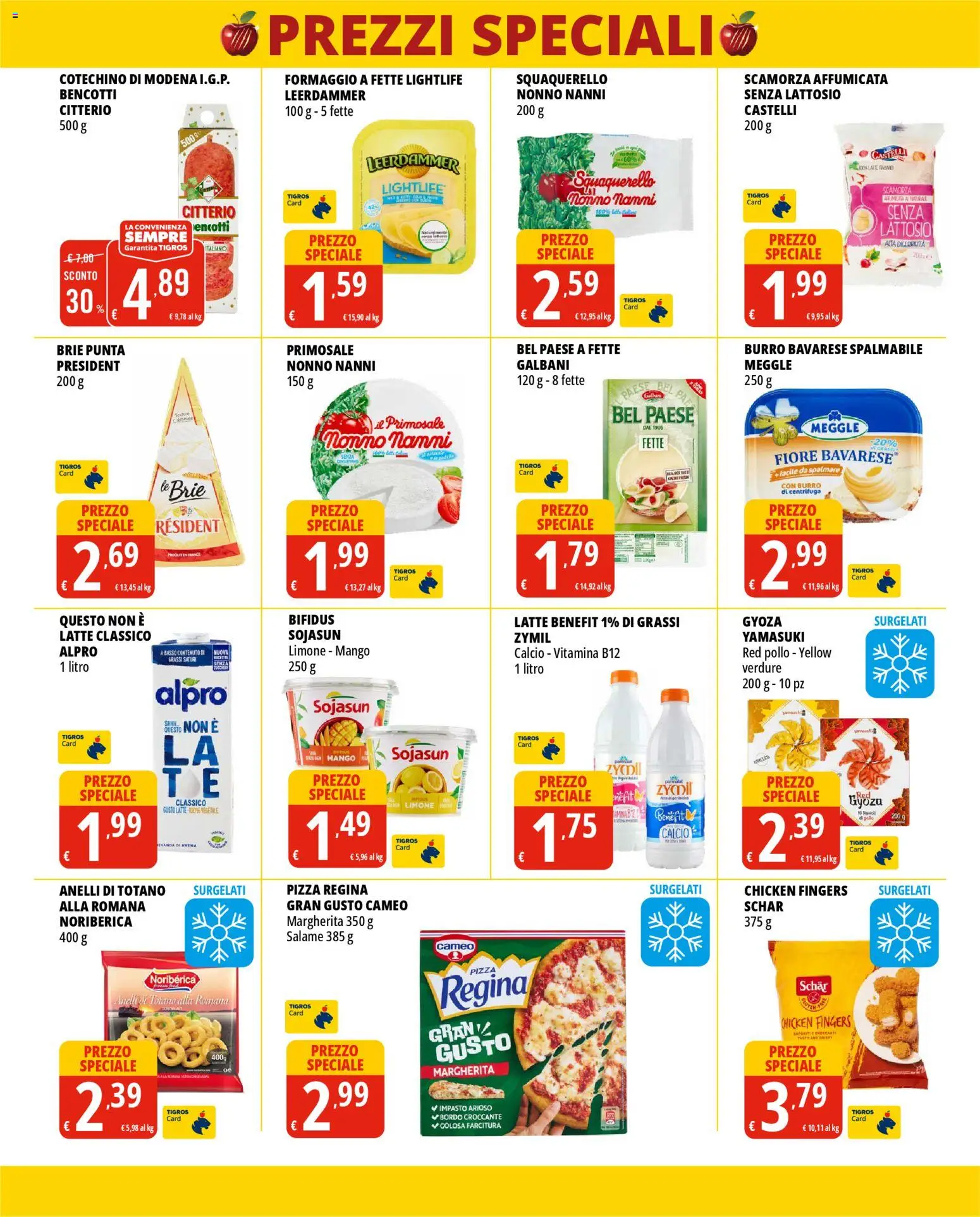 Volantino Tigros del 28.10.2025 | Pagina: 2 | Prodotti: Salame, Pizza, Latte, Limone