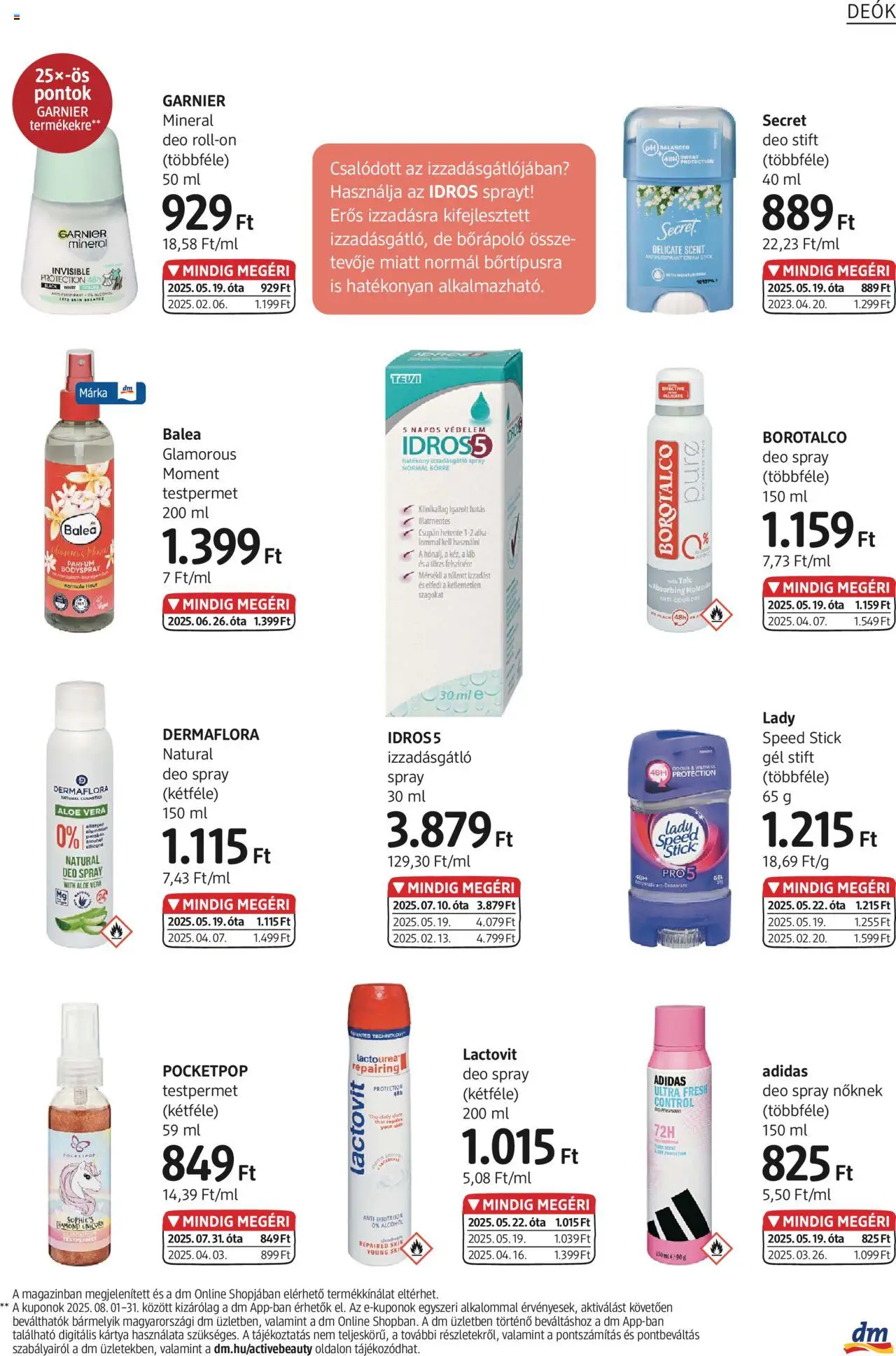 DM Drogerie Markt akciós ujság - amely érvényes a következő dátumtól: 31.07.2025 | Oldal: 7 | Termékek: Stift, Parfüm, Aloe vera, Izzadásgátló