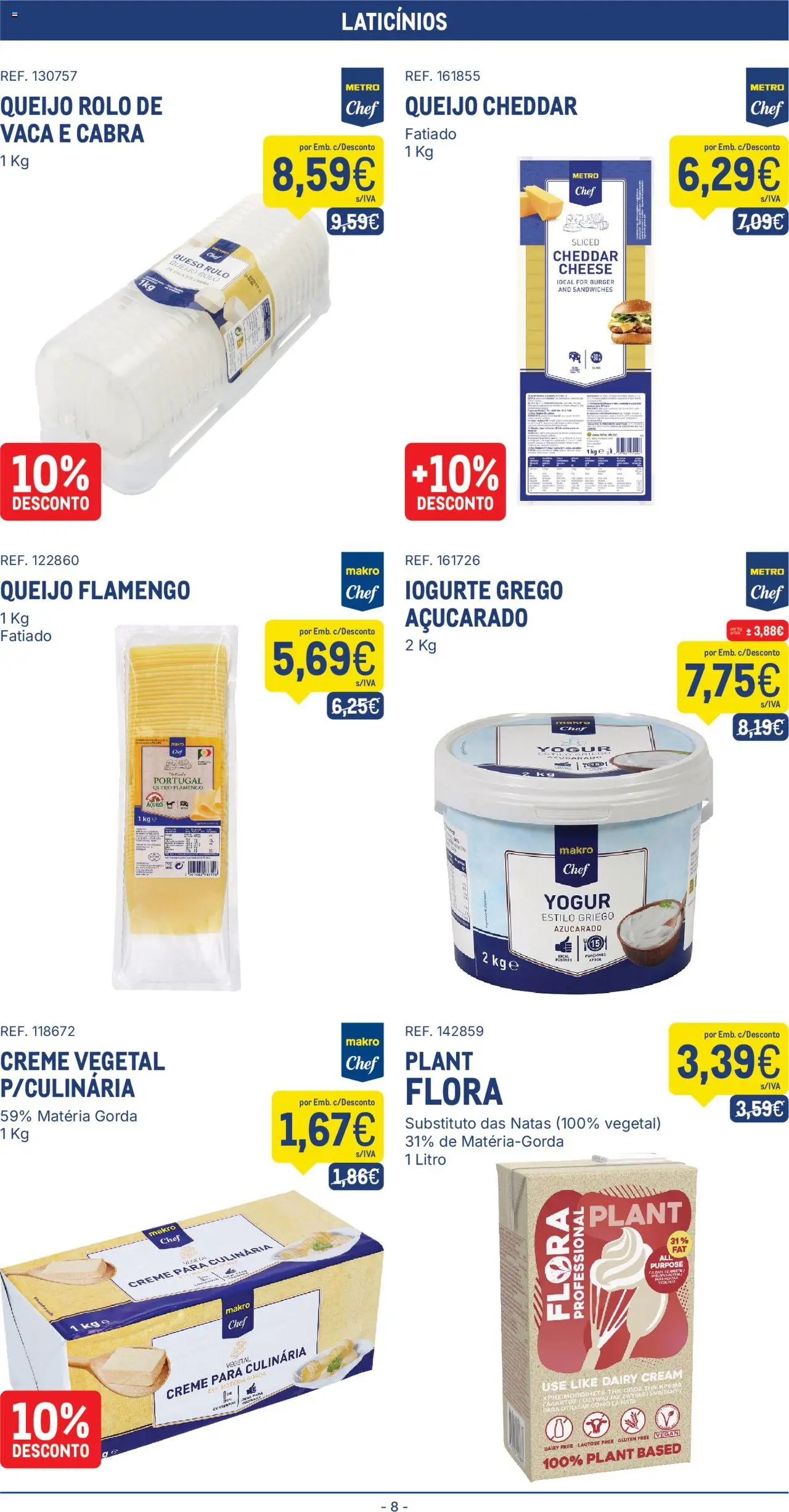 Makro folheto │ válido de 14.10.2025 | Página: 8 | Produtos: Cheddar, Nata, Creme, Natas