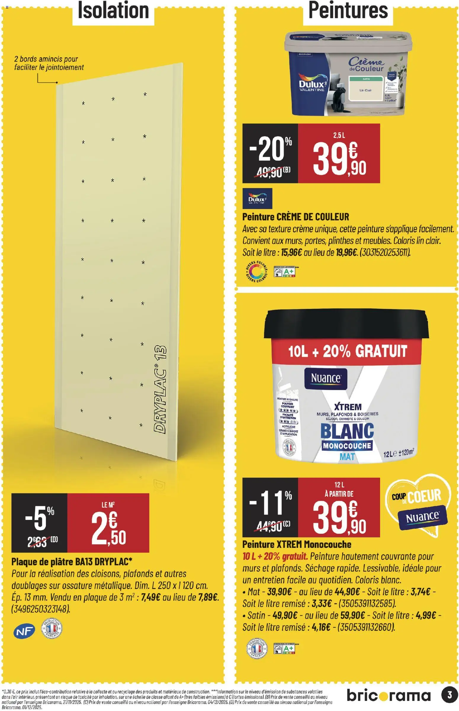 {H1} | Page: 3 | Produits: Plâtre, Crème