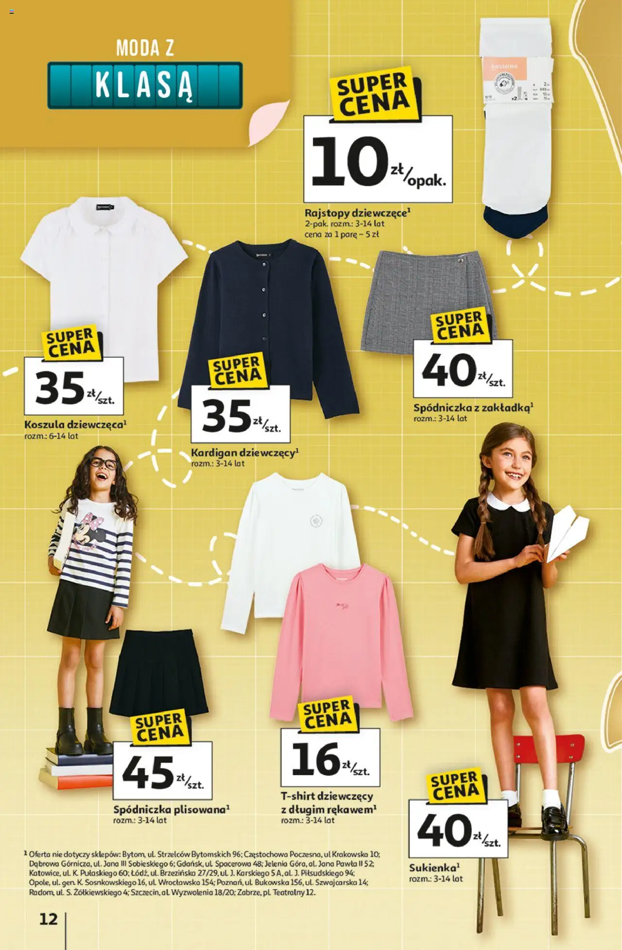 Auchan Gazetka - Pewność niskich cen Hipermarket od 07.08.2025 | Strona: 12 | Produkty: Koszula, Kardigan, Rajstopy