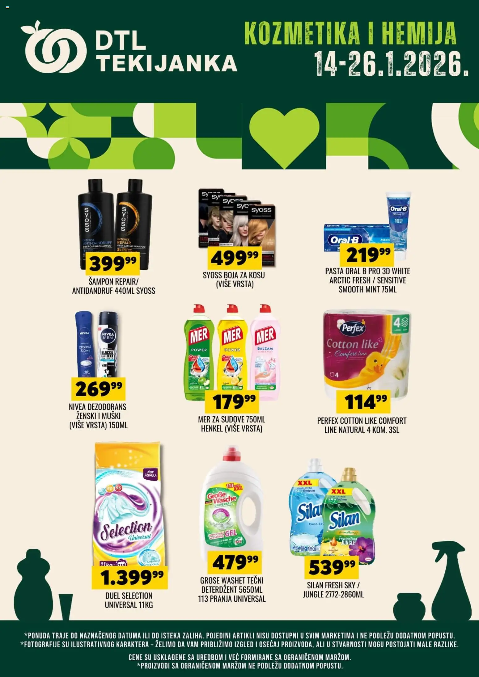 Tekijanka katalog - važi od 14.01.2026 | Strana: 1 | Proizvode: Deterdžent, Nivea, Silan, Balzam