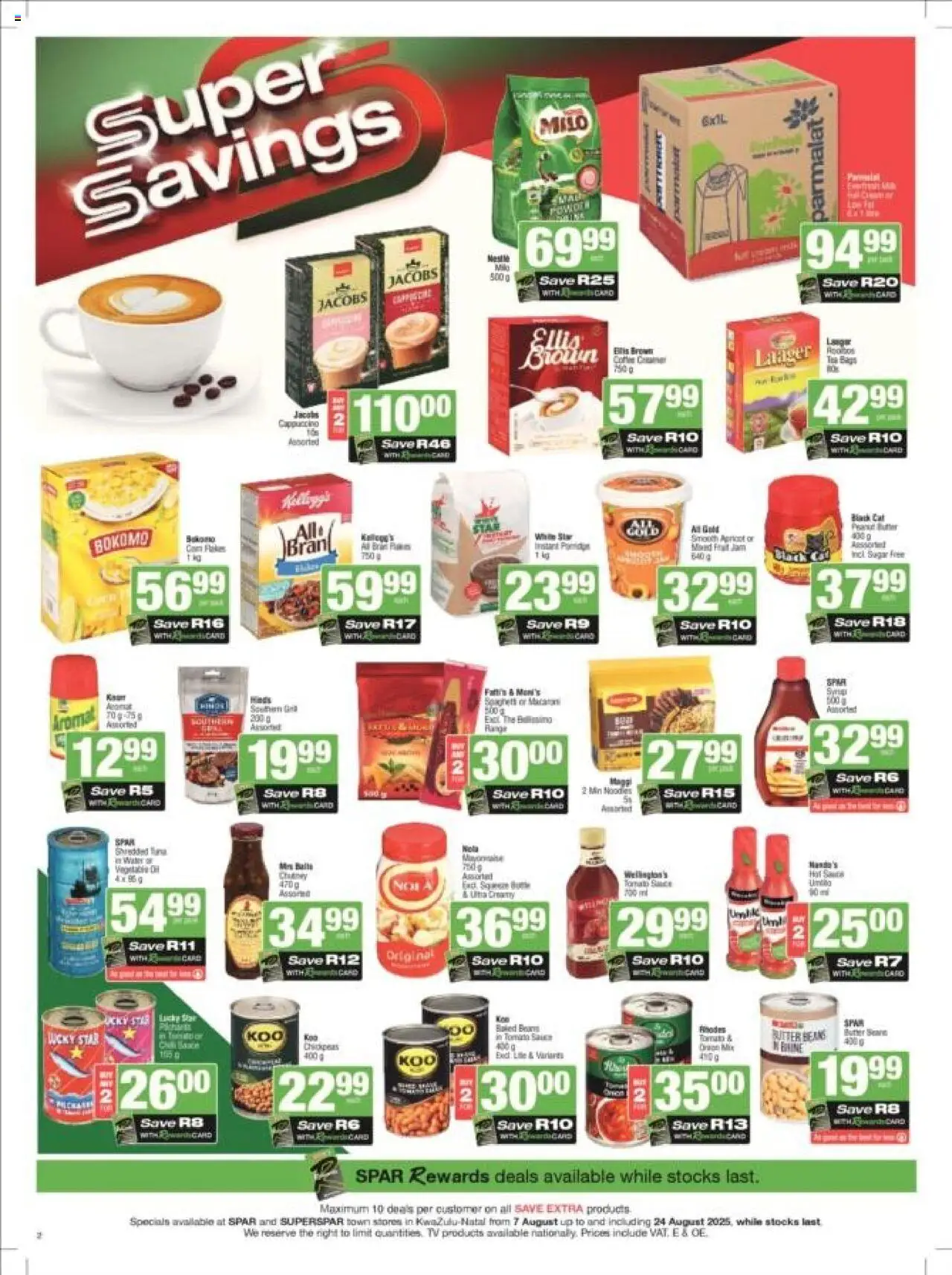 Superspar - Kwazulu-Natal - Weekly Specials │ valid from 07.08.2025 | Page: 2 | Products: Chutney, Tomato sauce, Flakes, Peanut butter
