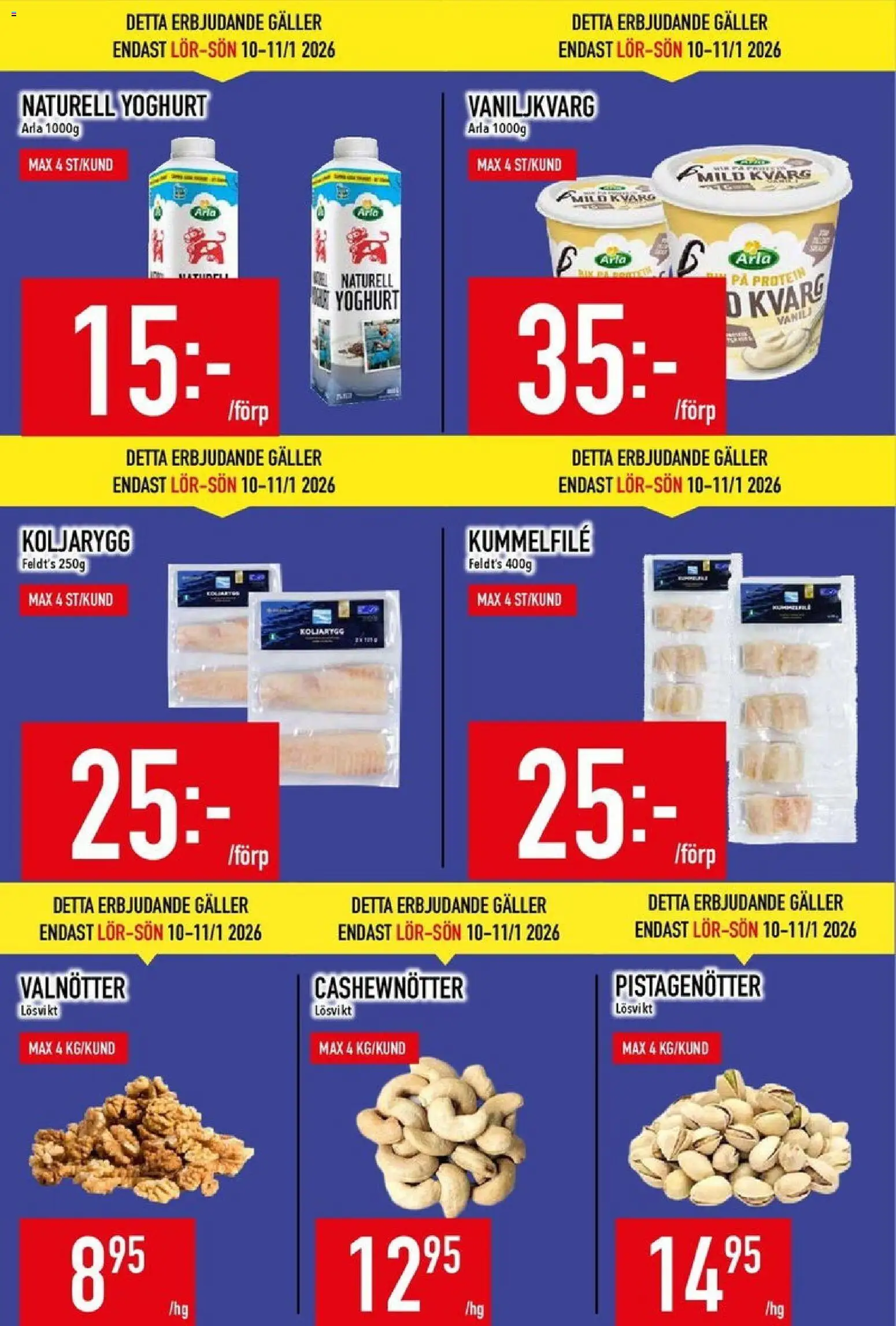 Matdax reklamblad aktuell från 05.01.2026 | Sida: 5 | Produkter: Galler, Cashewnötter, Yoghurt, Kvarg