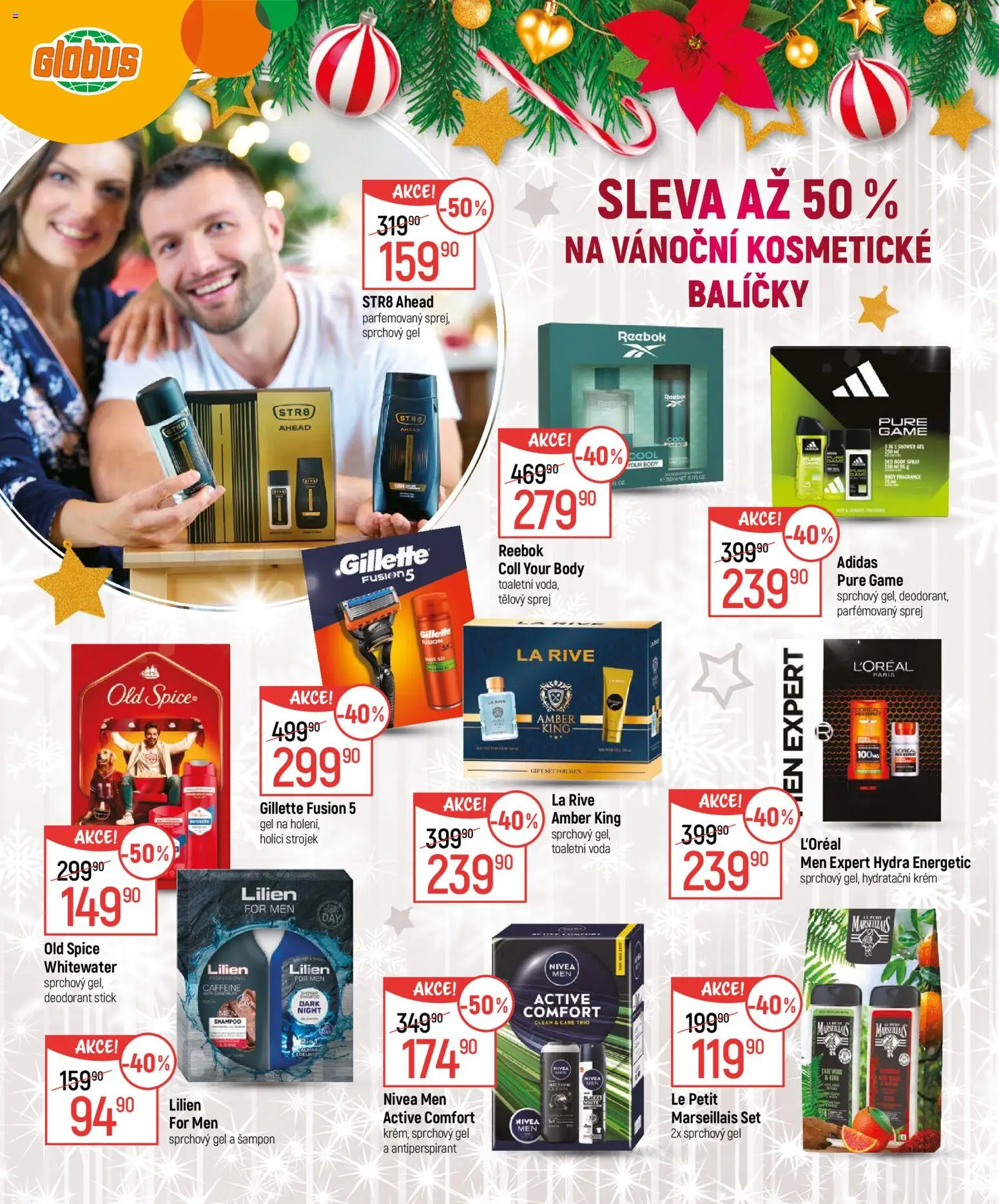 Globus leták - Praha-Štěrboholy  od 26.11.2025 | Strana: 14 | Produkty: Voda, Globus, Old Spice, Gillette fusion