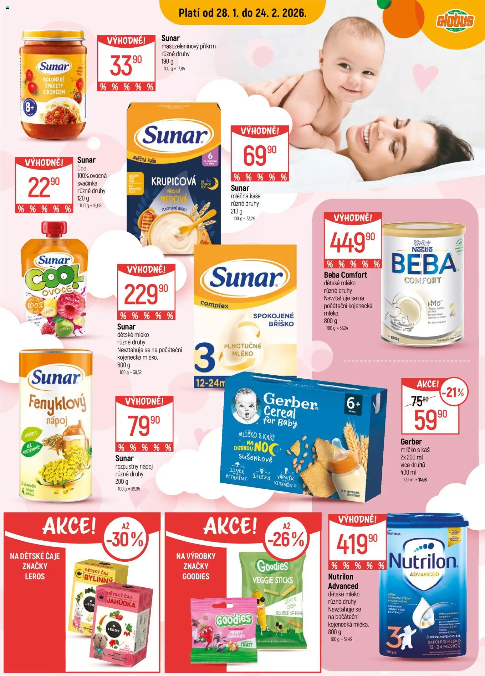 Globus leták - Ostrava od 28.01.2026 | Strana: 2 | Produkty: Oleje, Mléko, Plnotučné mléko, Nutrilon