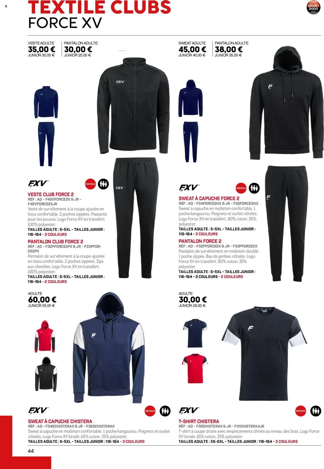 {H1} | Page: 44 | Produits: Sweat à capuche, Veste, Pantalon