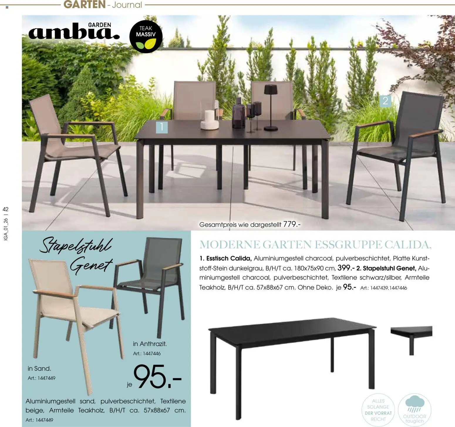 Zurbrüggen Sommer 2026 – gültig ab 19.03.2026 | Seite: 42 | Produkte: Esstisch, Essgruppe