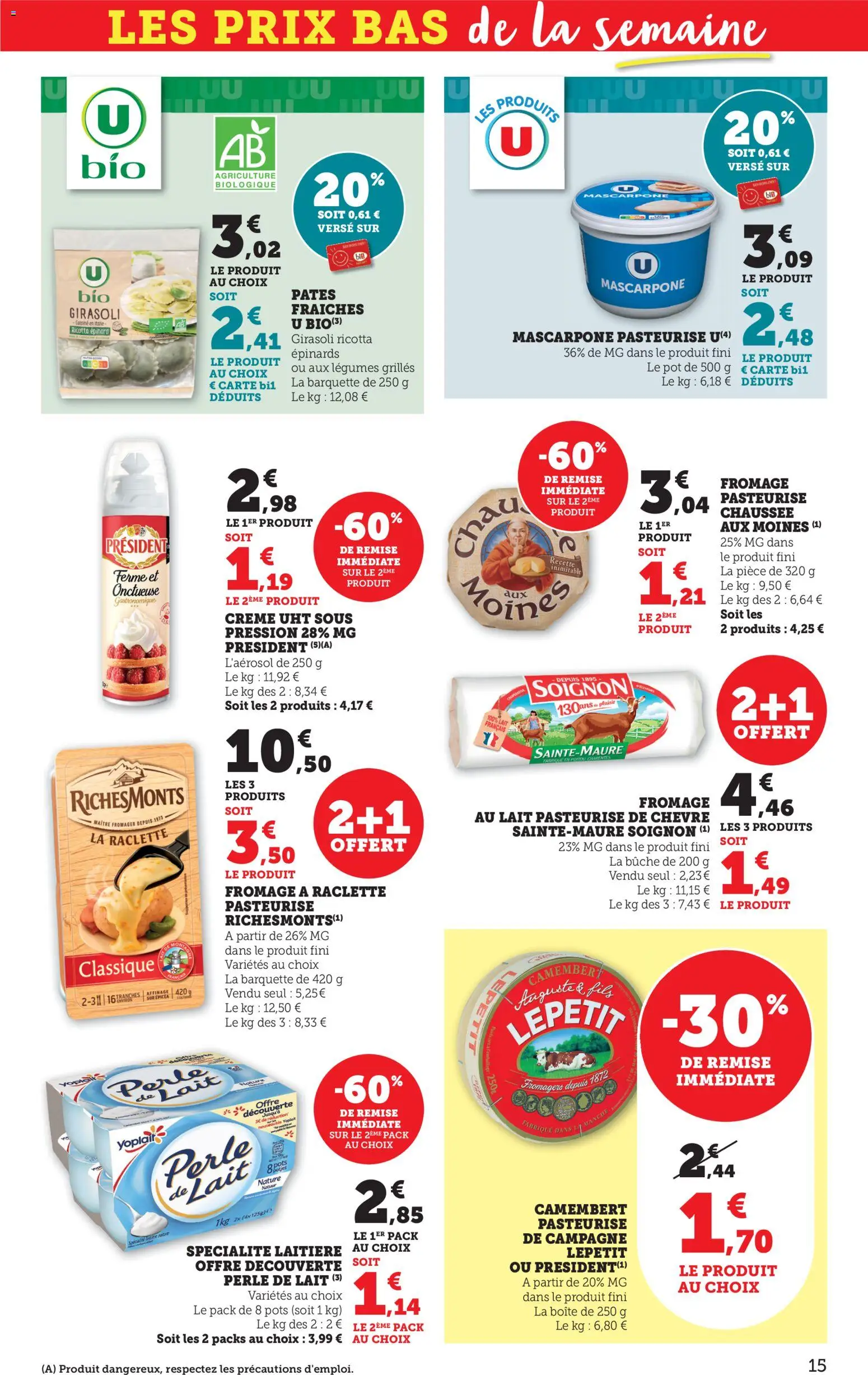 {H1} | Page: 15 | Produits: Epinard, Fromage, Mascarpone, Pâtes