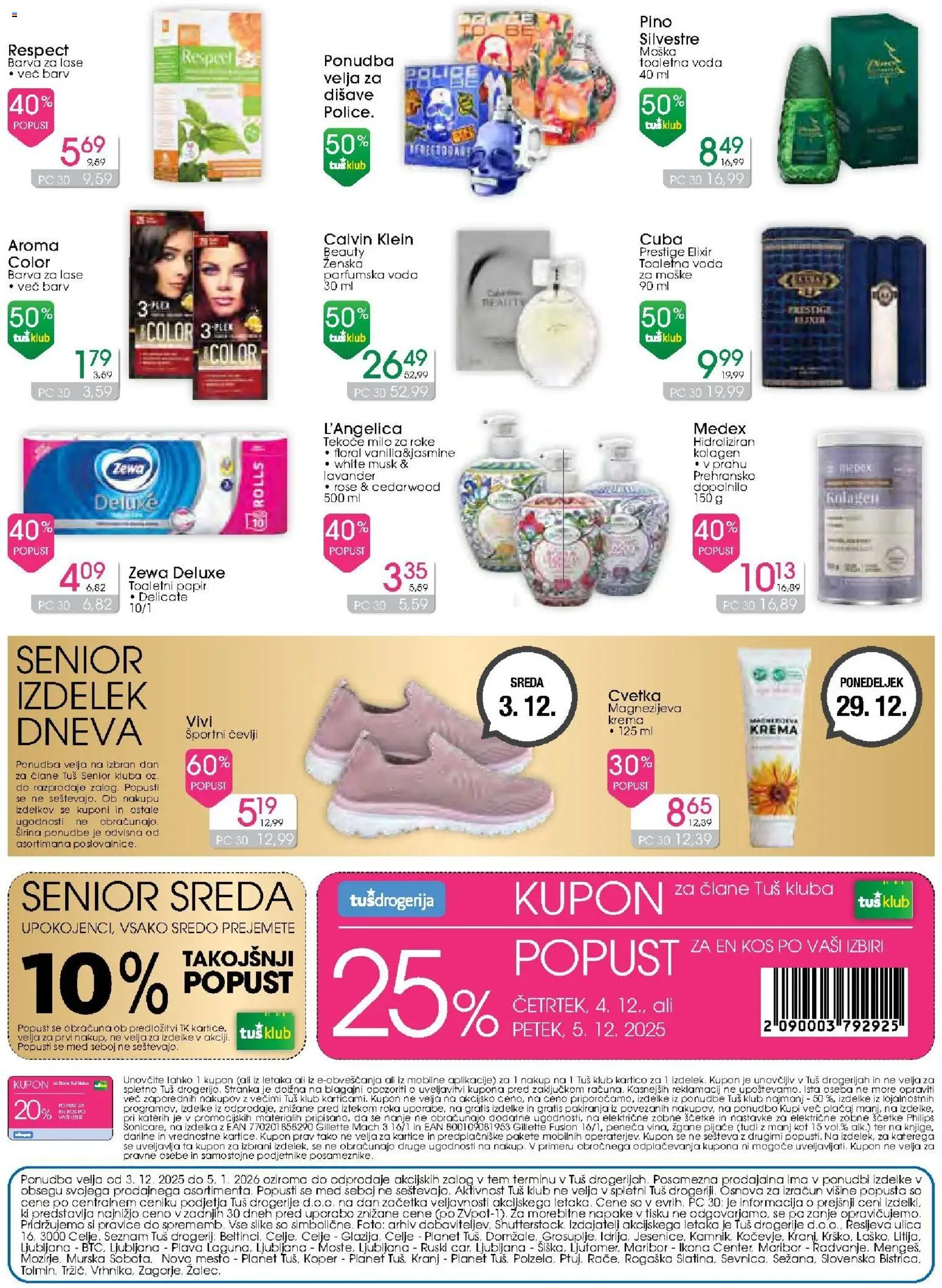 Novi Tuš drogerija katalog ponudbe – veljaven od 03.12.2025 | Stran: 48 | Izdelki: Toaletni papir, Barva za lase, Voda, Toaletna voda