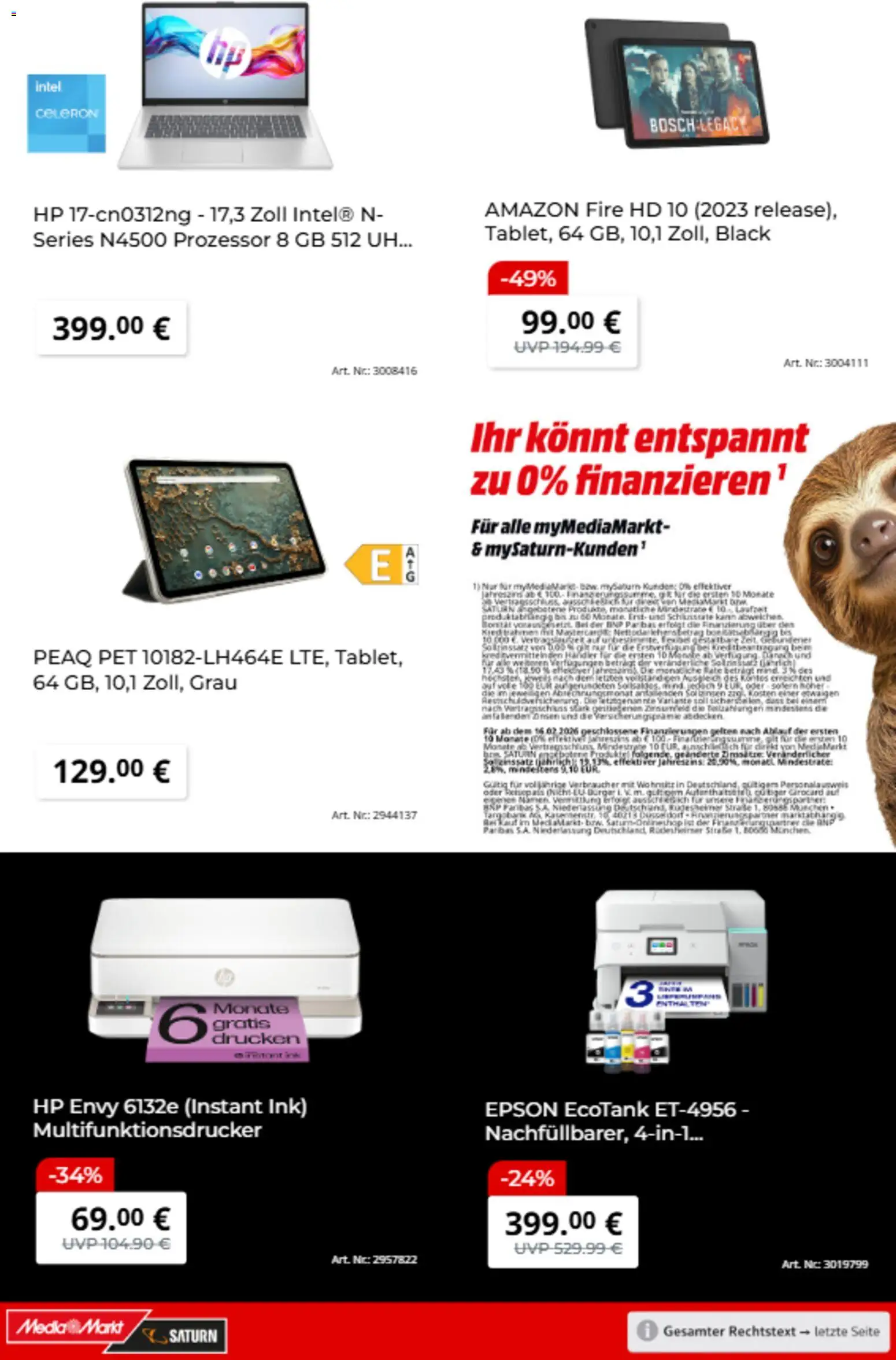 Saturn Prospekt 	 – gültig ab 10.02.2026 | Seite: 3 | Produkte: HP, Epson, Bosch, Burger