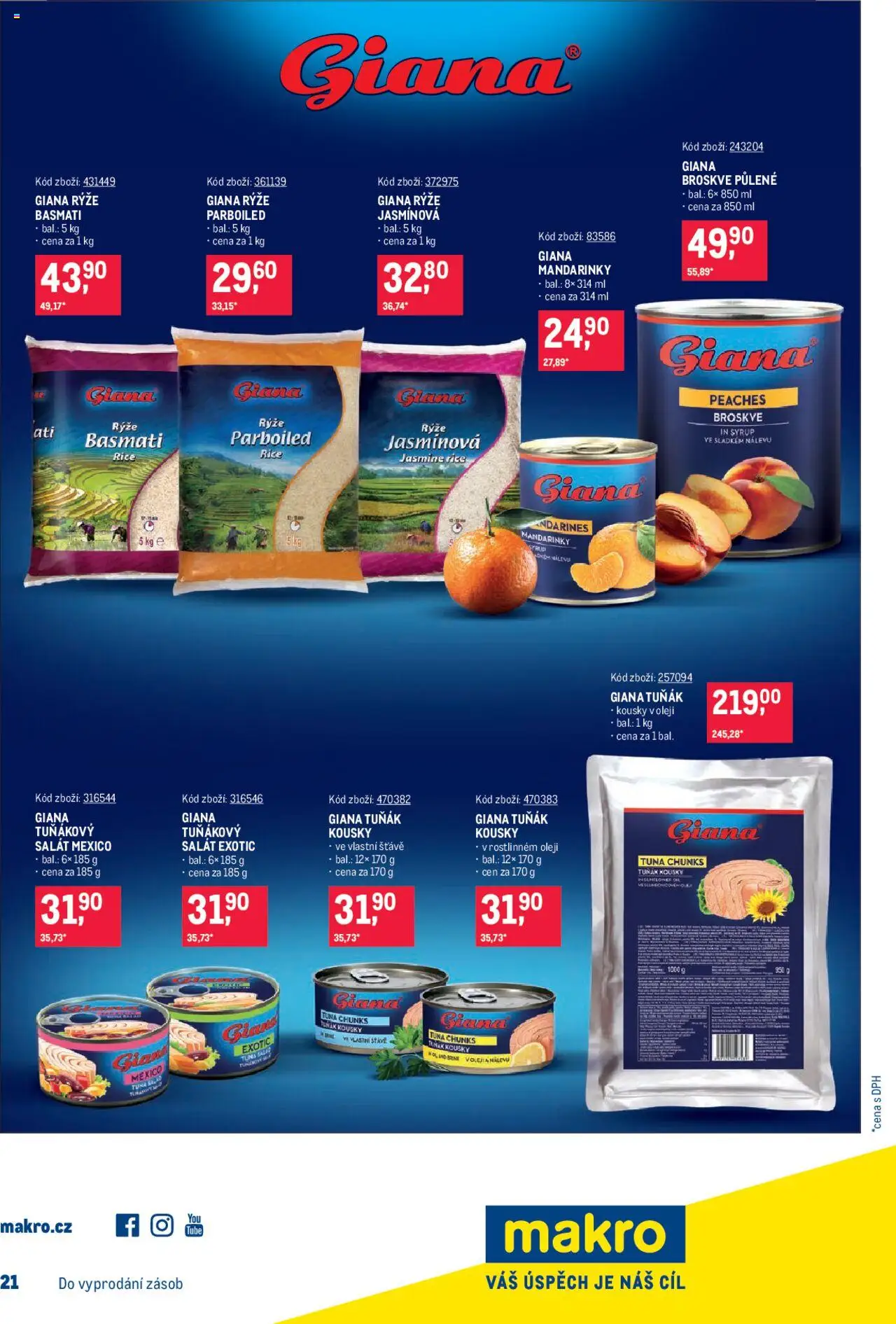 Makro leták - Maloobchod od 24.09.2025 | Strana: 17 | Produkty: Tuňák, Rýže, Broskve, Basmati